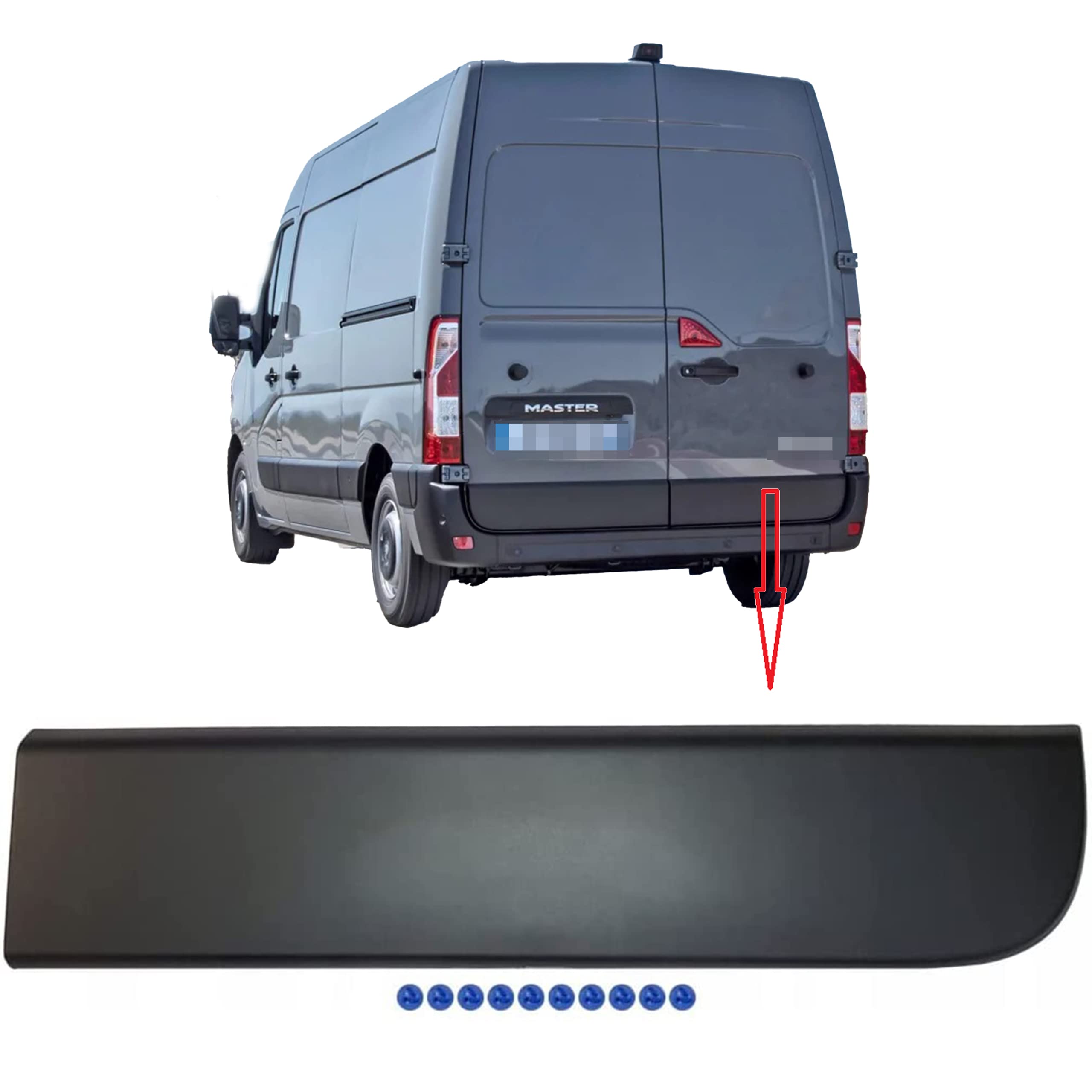 Juego de correas de moldura para panel de puerta trasera para Movano, Master MK3, NV400 908510003R, 908520001R (derecha e izquierda)