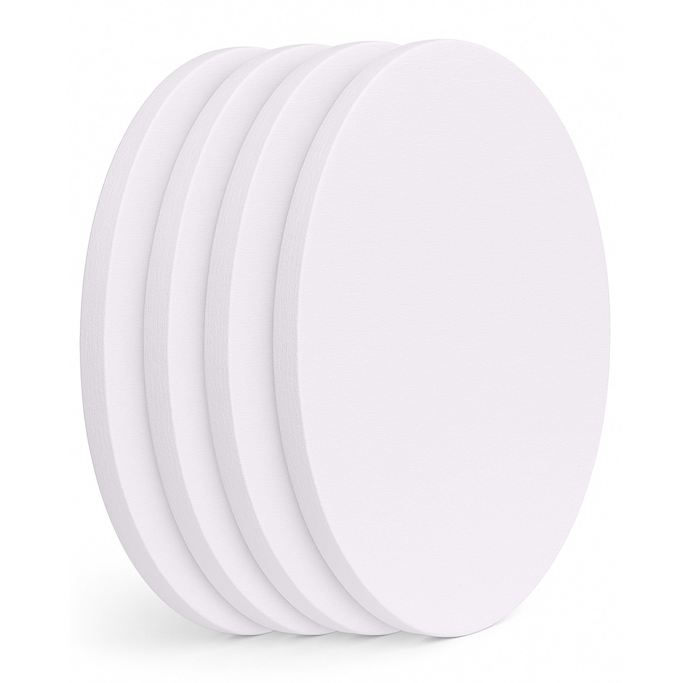 Exerz Stretched Canvas Round 30cm Diameter 4 Pack Cotton Acrlyic & Oil
