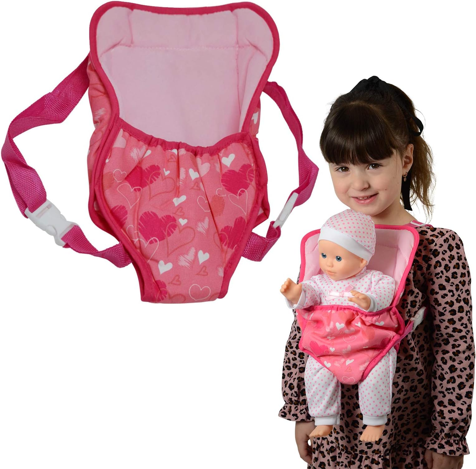 New York Doll Collection Baby Doll Carrier Backpack Front and Back fits up to 20 inch Dolls - Fun Babydoll Accessories