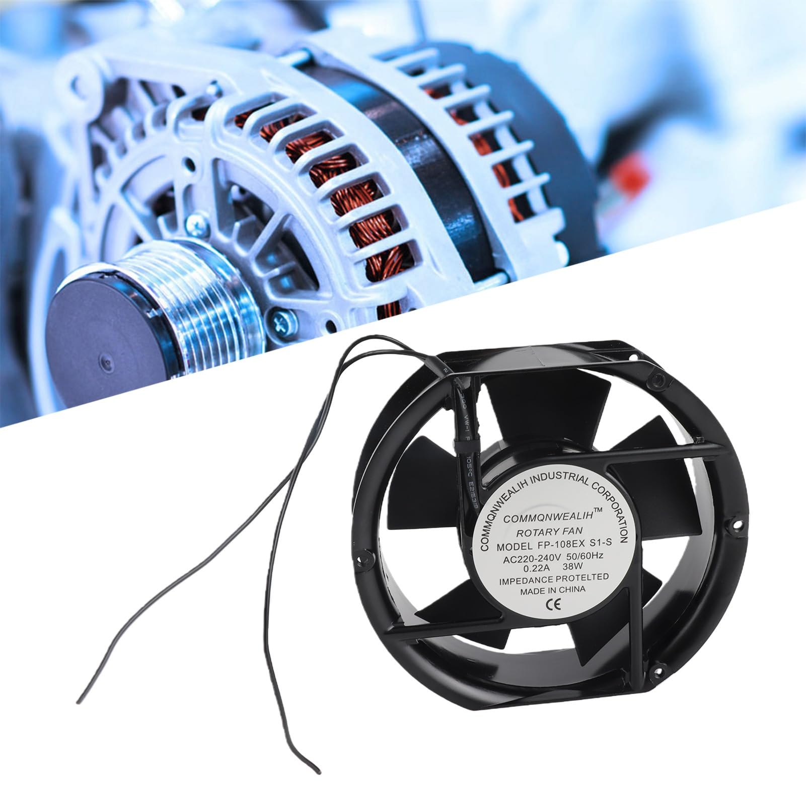 Ventilador Axial de CA AC220V 38W, Ventilador de Refrigeración con Rodamiento de Bolas Ovalado para Proyectos de Escape de Ventilación de Refrigeración DIY