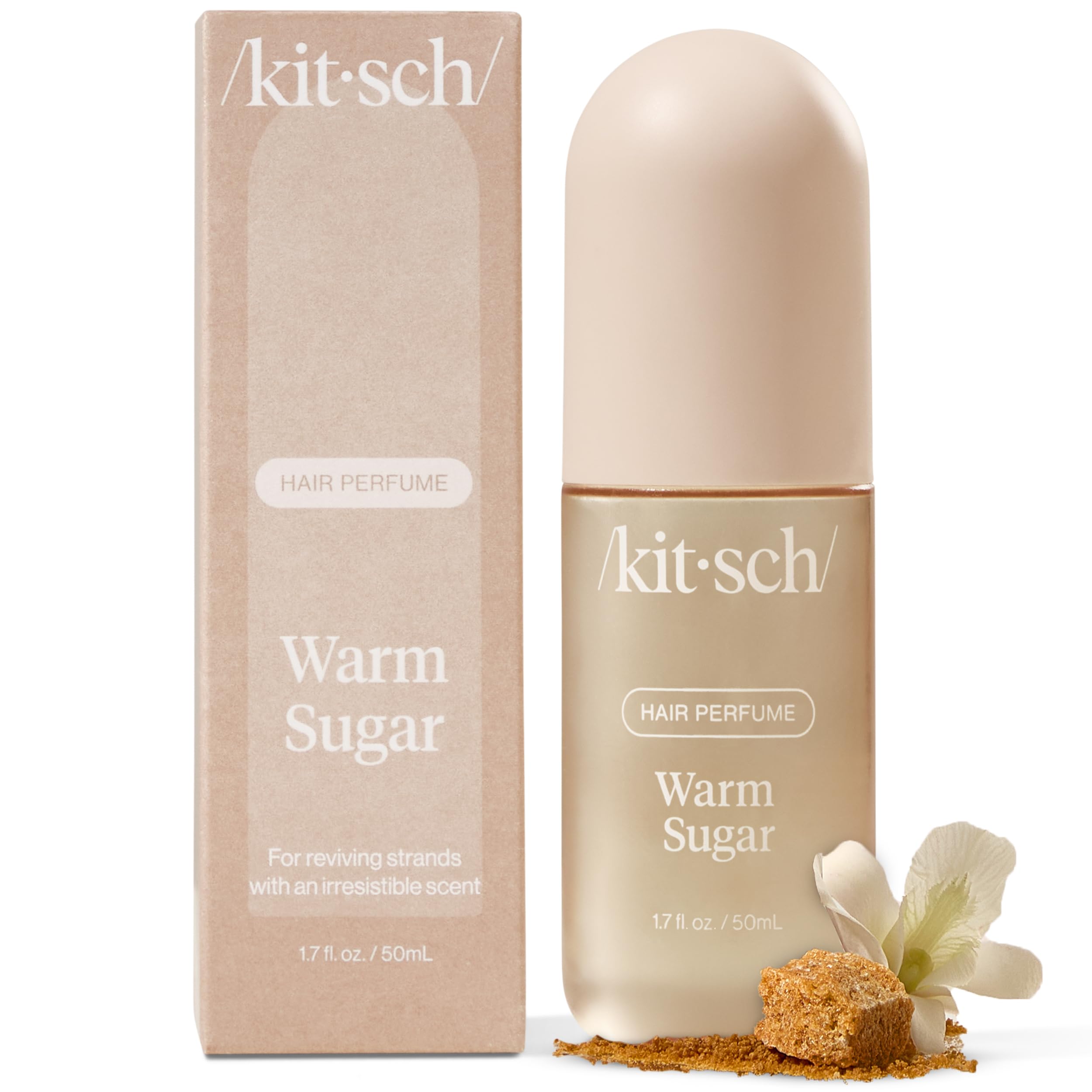 Kitsch Hair Perfume for Women - Warm Sugar | Clean, Deodorizing & Patented Odor-Eliminating Technology Hair Spray & Body Mist - Freshen Hair, Body & Pillows - Pink Grapefruit & Vanilla Scent - 50mLKitsch Hair Perfume for Women - Warm Sugar | Cl…