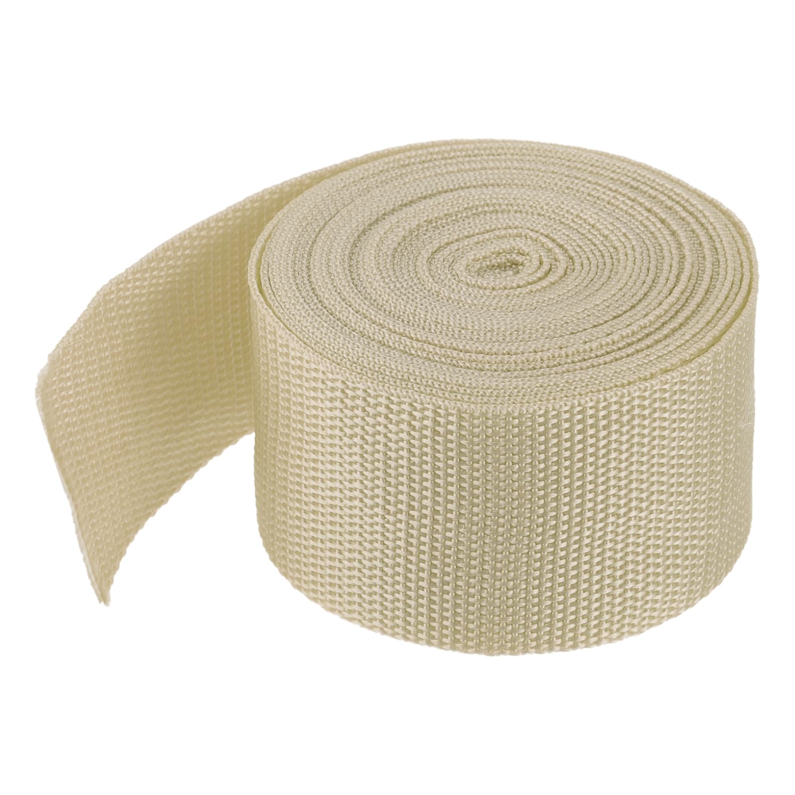 MECCANIXITY Lightweight Polypropylene Webbing Strap 2" 5 Yard Backpack Strapping Band Light Khaki for Outdoor Luggage Cargo Straps