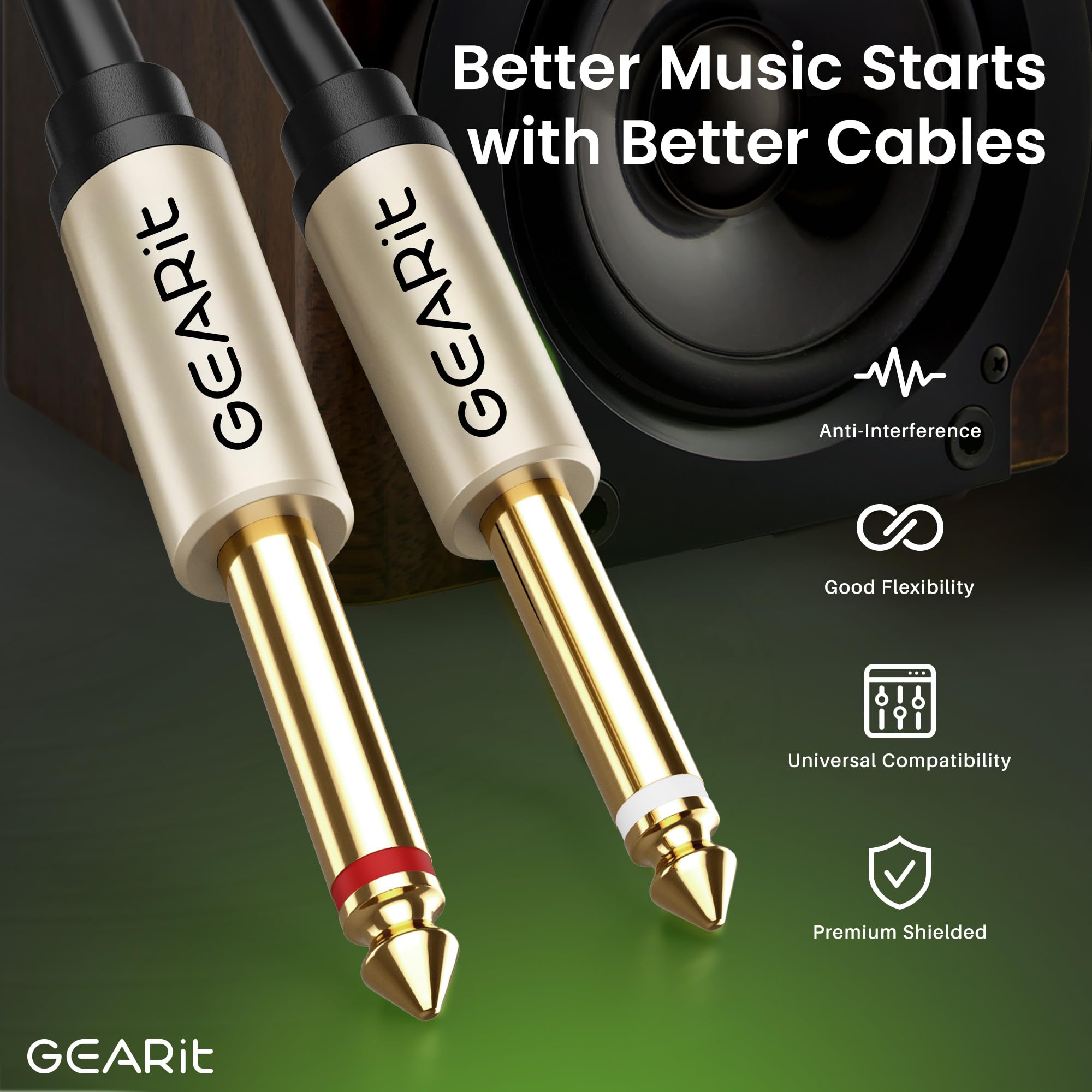 UGREEN 1/8 To 1/4 Stereo Cable 3.5mm TRS To Dual 6.35mm TS Mono Y Splitter Audio Braided Cord Compatible With IPhone, IPod, PC, Sound Card, Mixer, Multimedia Speaker, 10FT - View #5