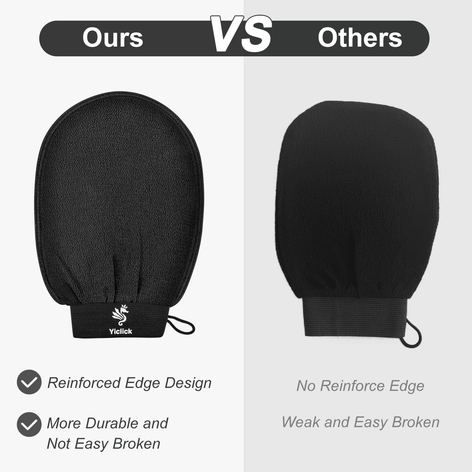 Guantes exfoliantes coreanos 2 piezas, exfoliante corporal para baño ducha exfoliante manopla exfoliación, exfoliante corporal, guante removedor de piel muerta para mujeres hombres