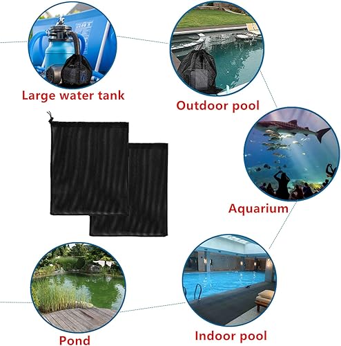 Miniatura 6 de Goldhik Paquete de 2 bolsas protectoras de malla de nailon negro moderno, 18 x 18 pulgadas, bolsa de barrera de bomba