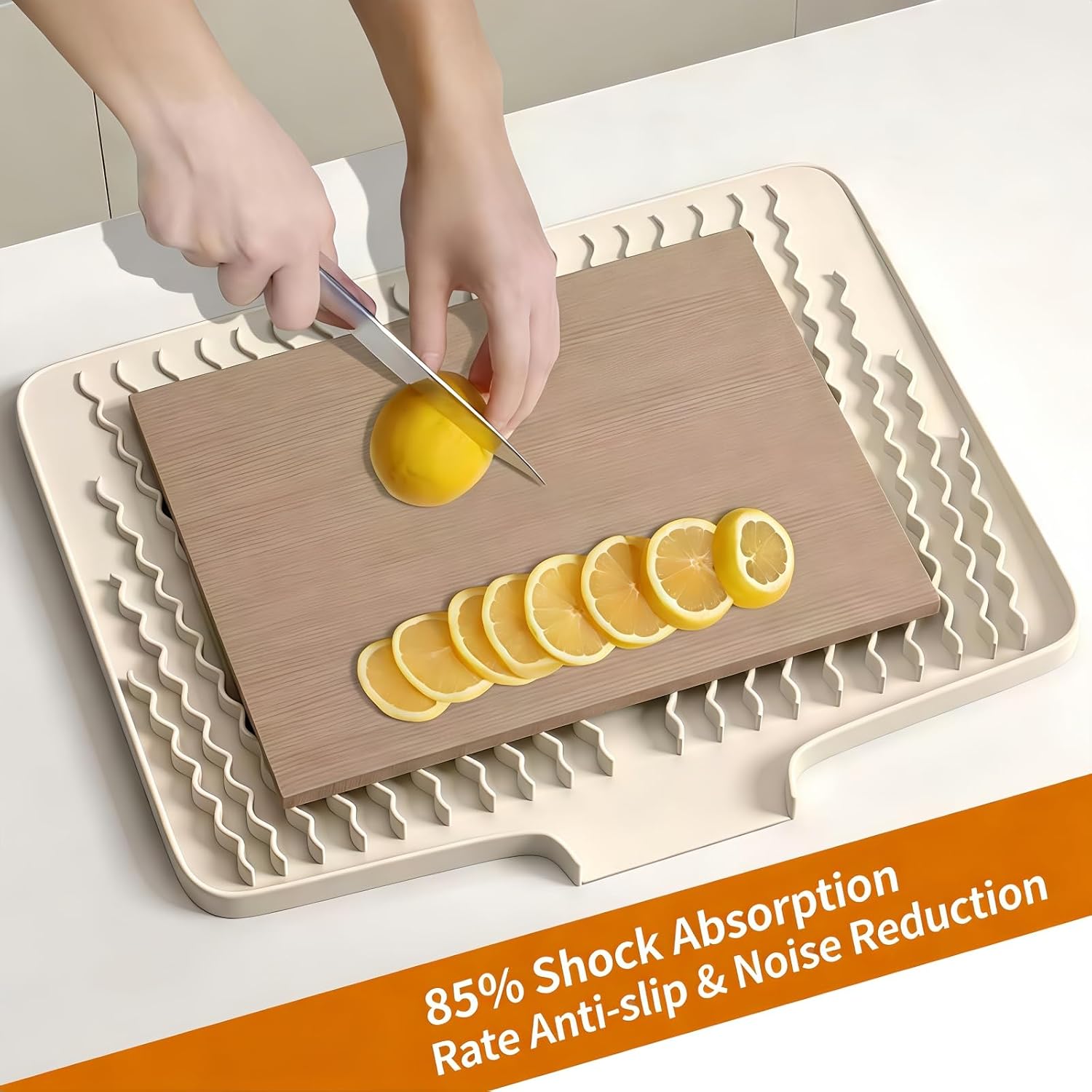 Silicone Dish Drainer Mat for Kitchen Counter,16MM Thick Heat Resistant Dish Drying Rack,Non-Slip Dish Drying Mat for Sink,Refrigerator or Drawer liner.