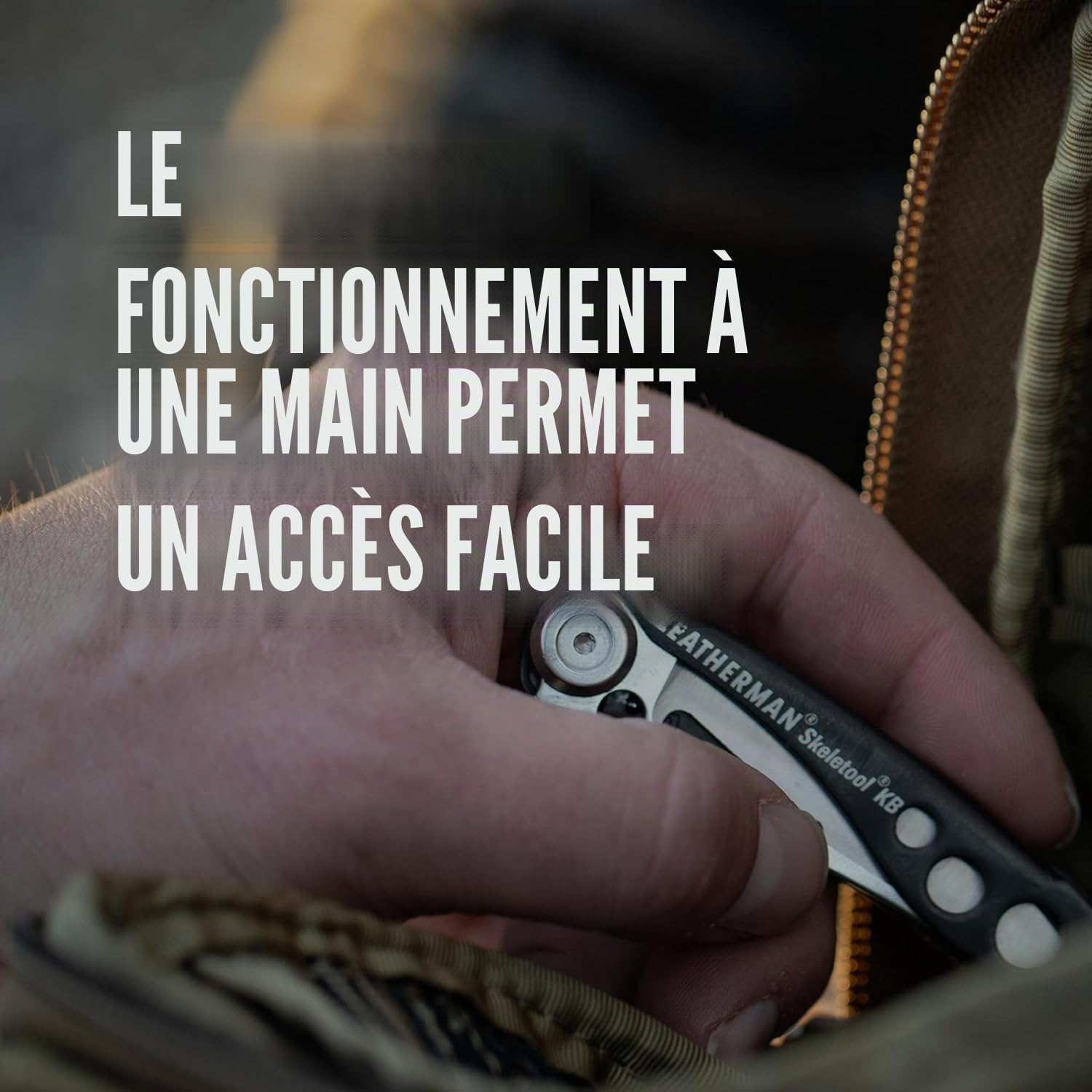 Leatherman Skeletool KB - Couteau de poche multifonctions avec lame en acier inox HC420 et décapsuleur intégré, compact et léger, fabriqué aux Etats-Unis, couleur noir