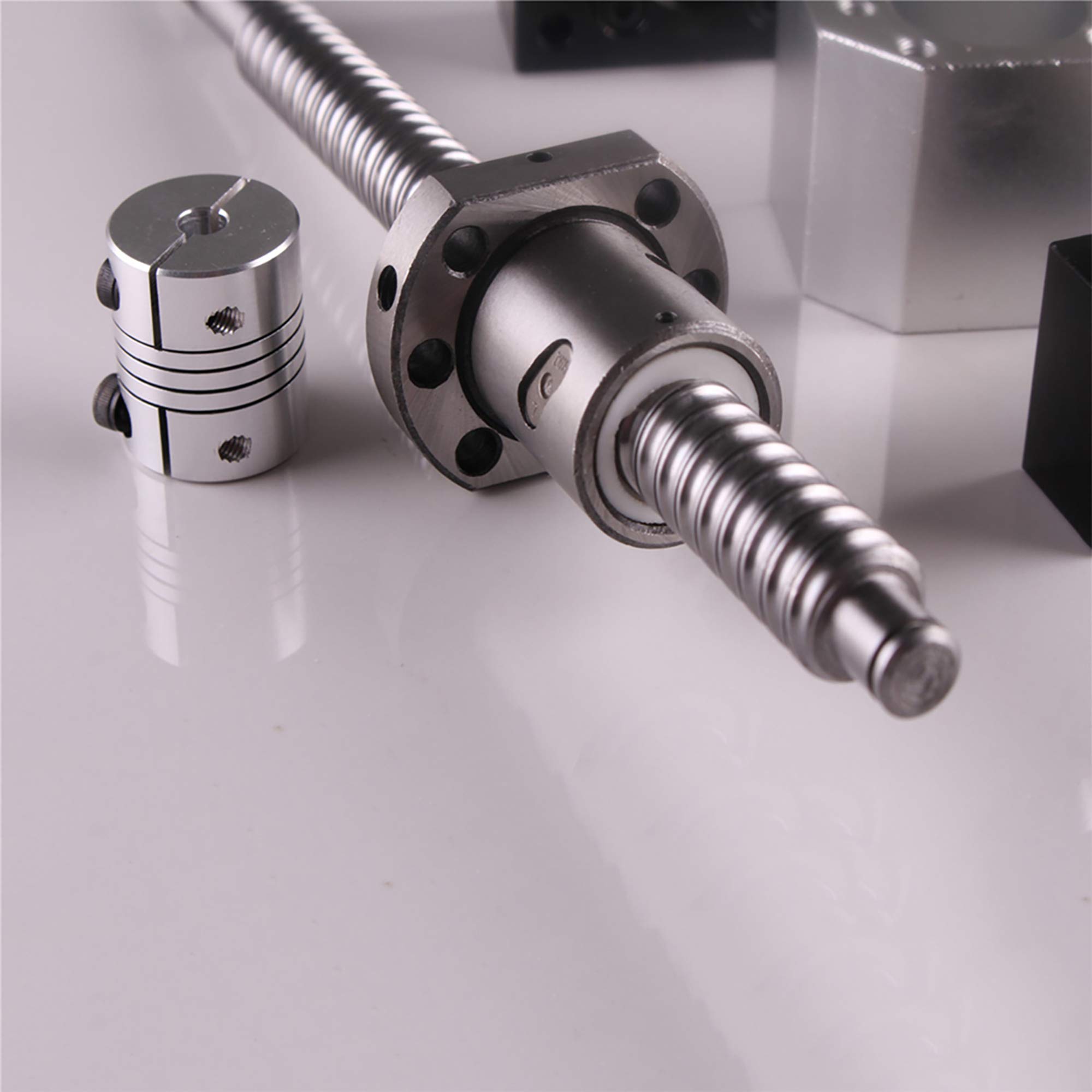 Creabygirls BallScrew Set SFU1605-250mm(9.84) with C7 Ballnut+DSG16H Housing+D25L30 Couplers+BK/BF12 ForCNC Machine