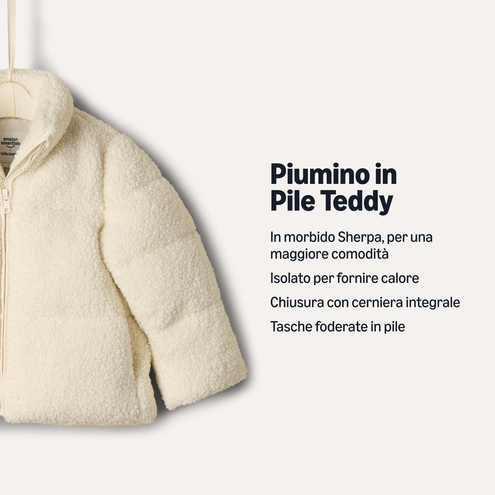 Amazon Essentials Unisex - Bambini e ragazzi Piumino Lungo Stile Teddy