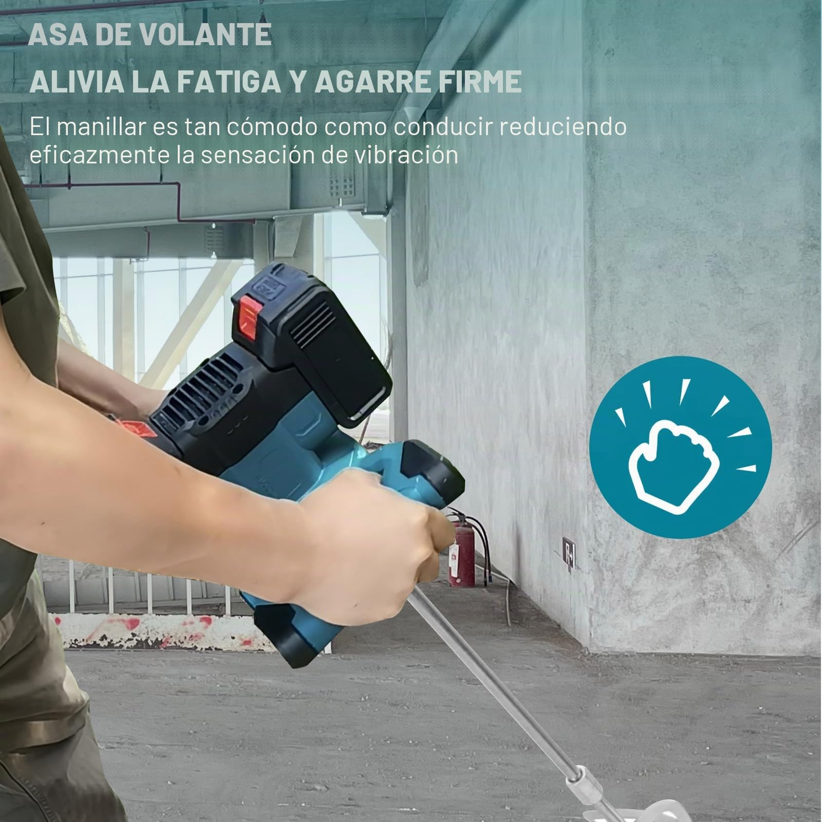 Mezclador de cemento compatible con batería de 18-21 V, mezclador de mortero de pintura, mezclador de 3100 W (sin batería), motor sin escobillas de cobre, interruptor bloqueable, ergonómico, mezclador