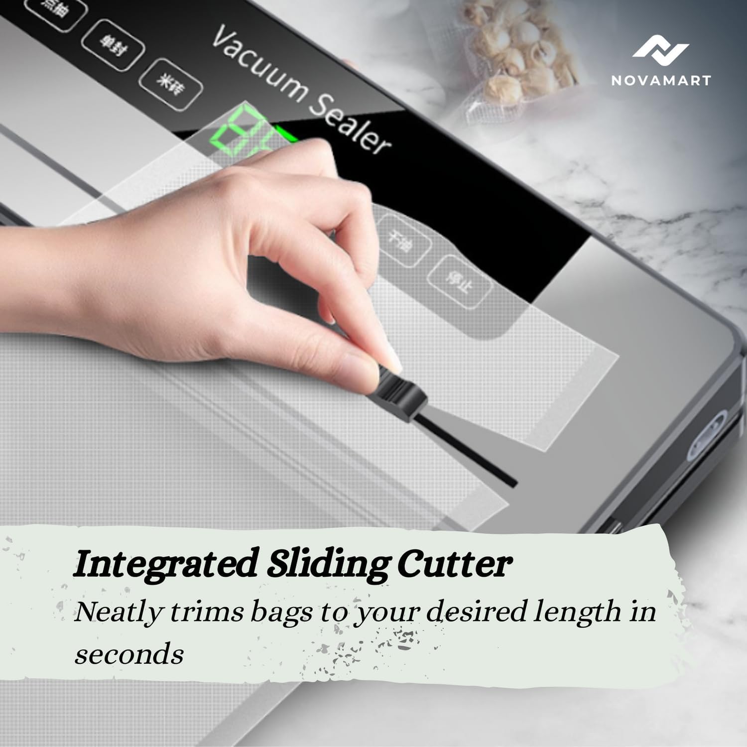 Vacuum Sealer Machine for Food Storage – 120W Powerful Sealing System with 30cm Seal Width | Dual Voltage 110V-240V | ABS Body| Includes 10 BPA-Free Vacuum Bags