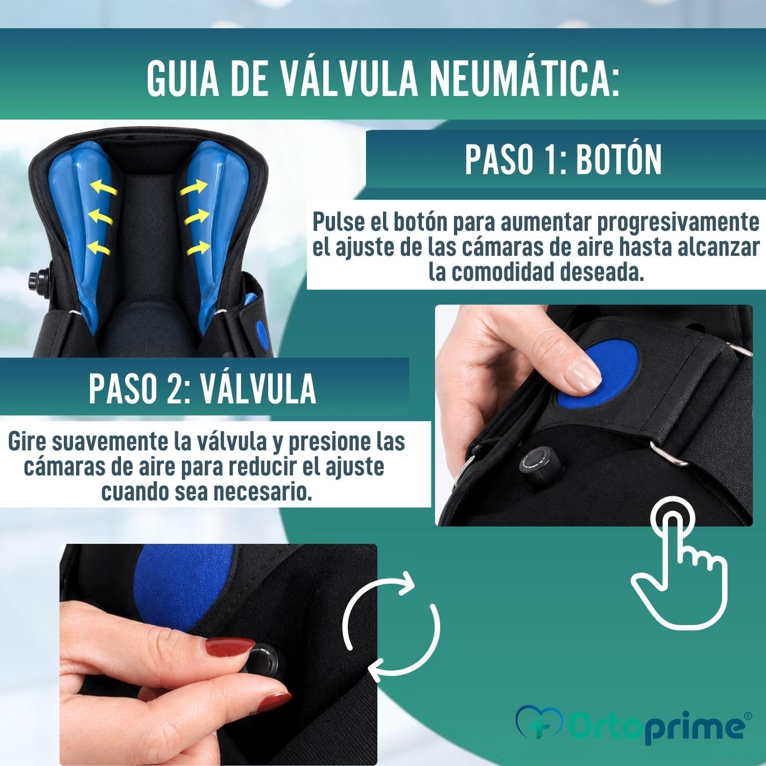 OrtoPrime Bota Walker Corta Fija BILATERAL con CÁMARA DE AIRE Walker Bota Ortopedica Esguince Tobillo - Bota Ortopedica Walker UNISEX Bota Fractura Inmovilizadora de Tobillo NEUMÁTICA (S 35-39)