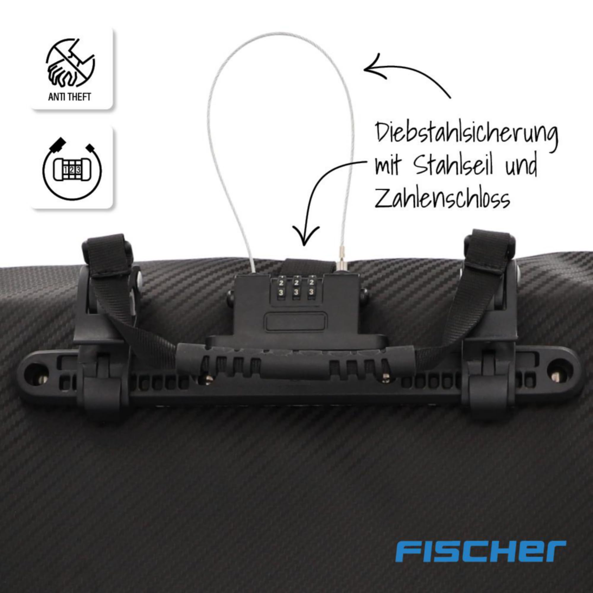 FISCHER Fahrrad Gepäckträgertasche, abschließbar, Fahrradtasche, mit Reflektoren, wasserabweisend, 23 Liter, schwarz