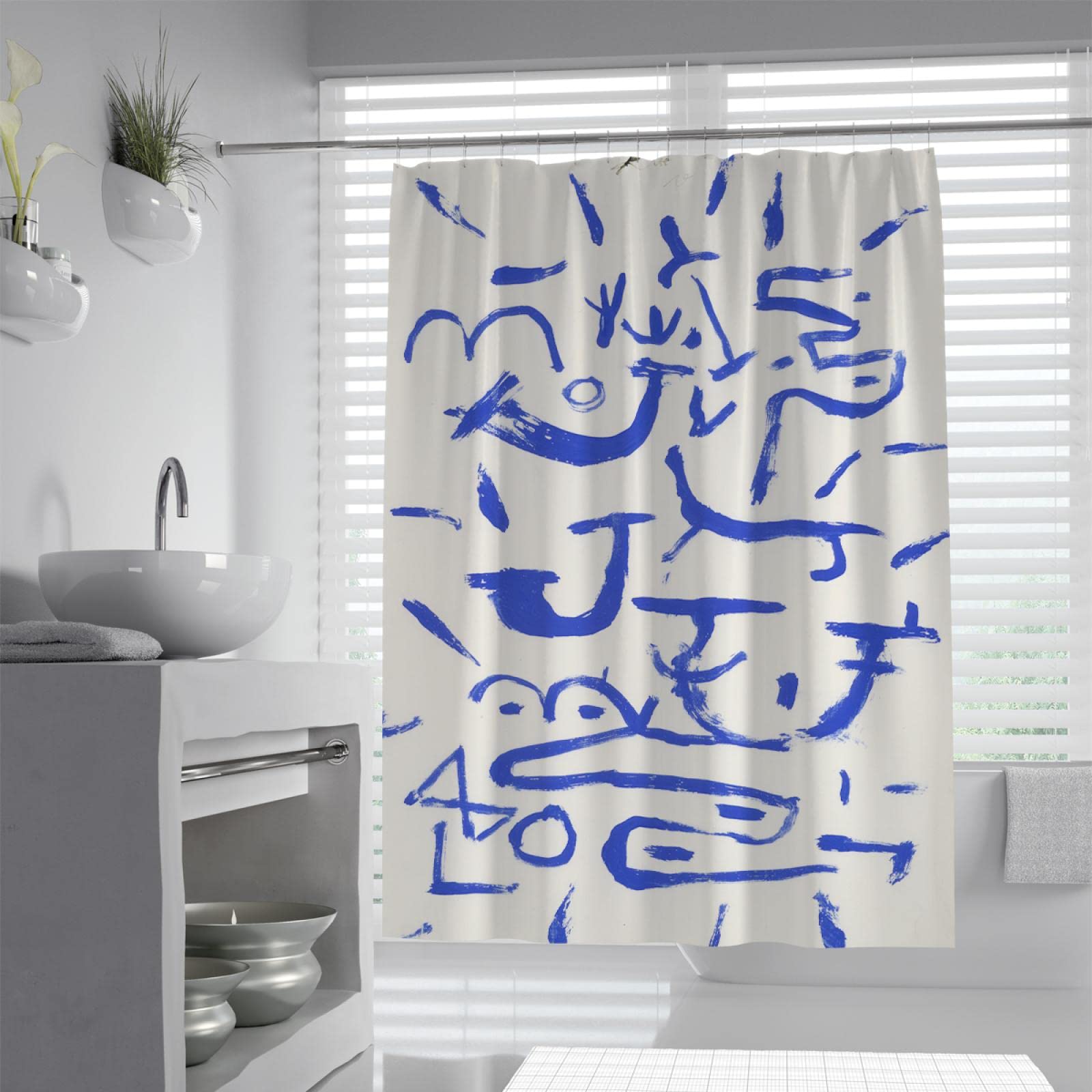 Célèbre Peinture Rideau de Douche Impression Classique rétro Mark Rothko Peinture Abstraite séparation sèche et Humide Rideau de séparation avec Crochets 200x240cm