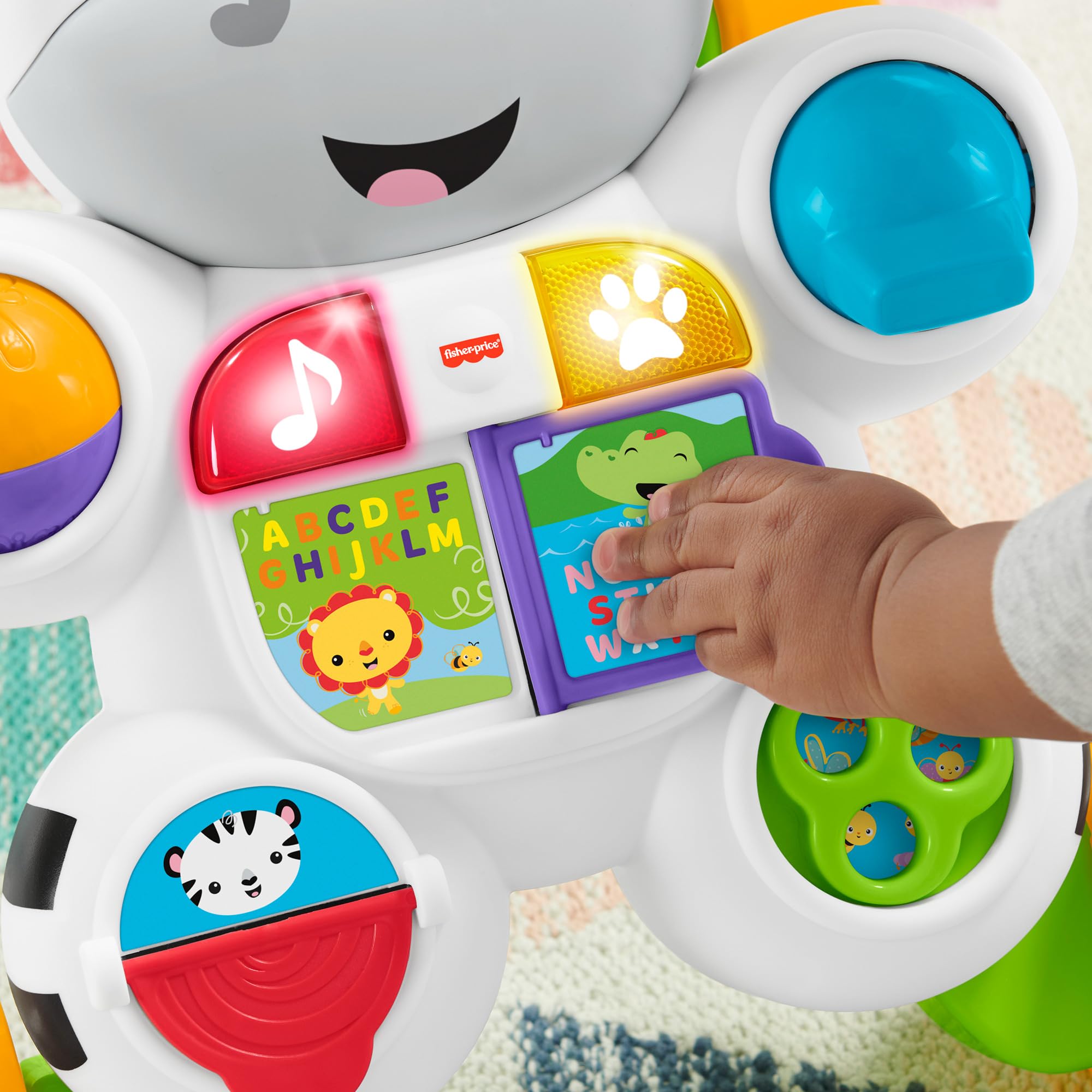 Fisher-Price Mon Trotteur Zèbre| Jouet Evolutif et Interactif Coloré, Lumineux et Musical pour Apprendre à Marcher à Bébé | Trotteur Bébé Garçon ou Fille à Partir de 6 Mois, Version: Française, DLD96
