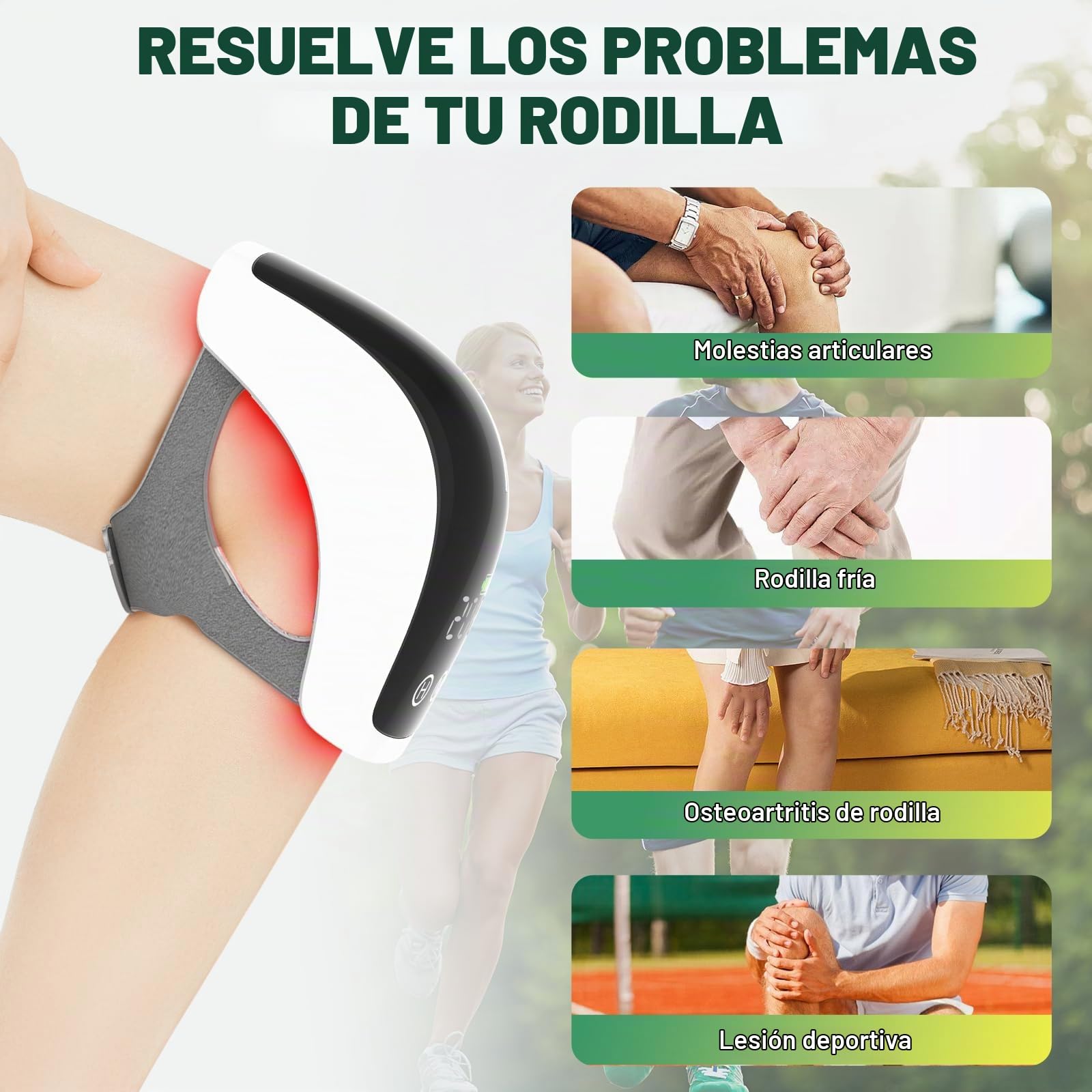 iKeener Masajeador Rodillas Dolor Inalámbrico con Calentamiento y Vibración, FDA Aprobada 210pcs Laser Therapia Masaje de Rodilla para Dolor de Rodilla Artrosis