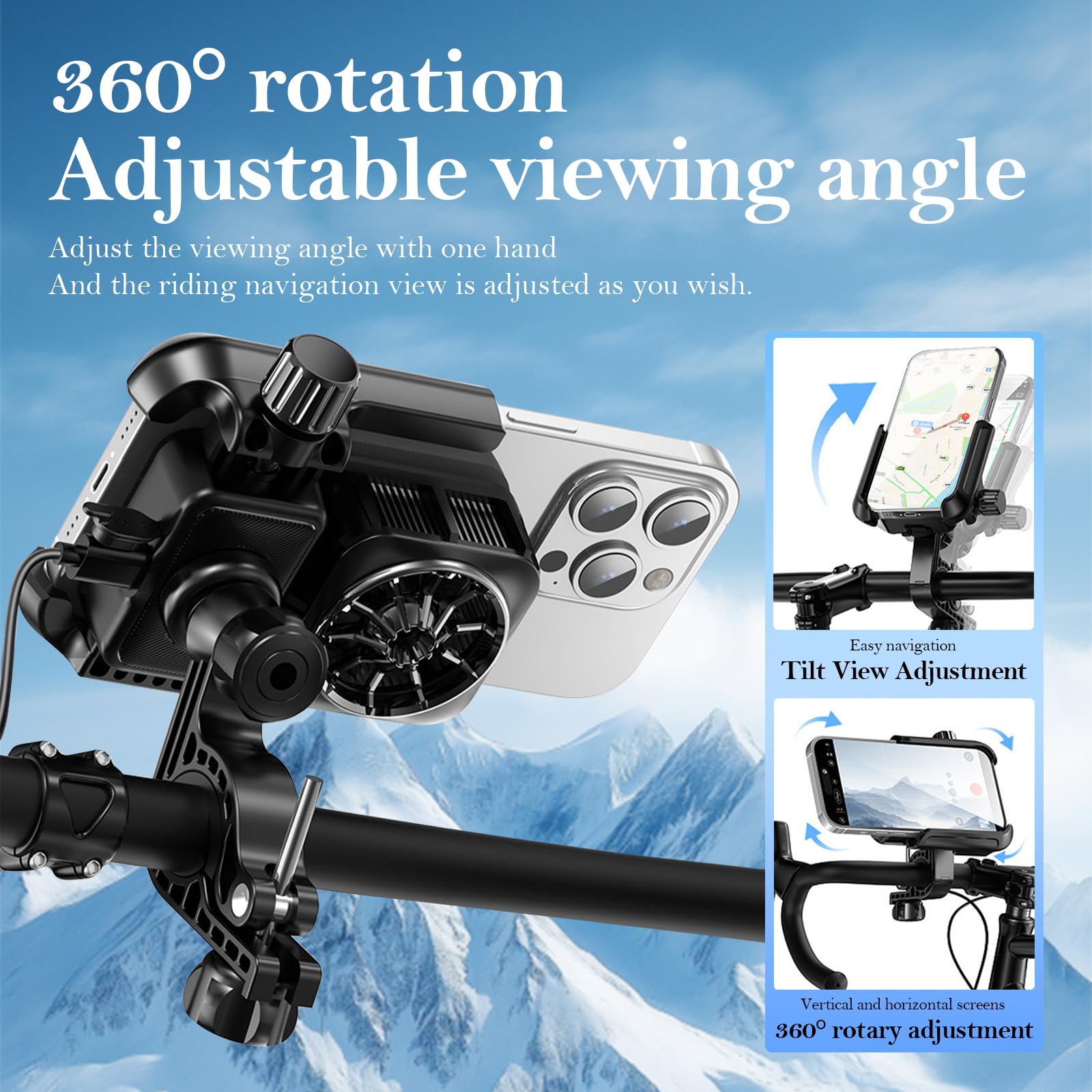 Auvstar 2025 Mobile Phone Holder Bicycle With TEC Cooling 360 - View #11