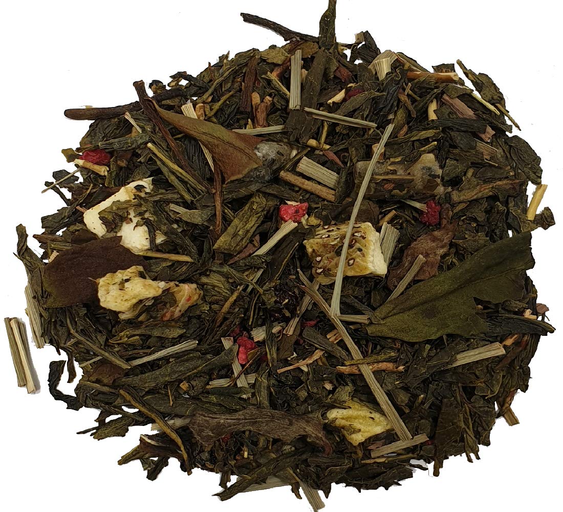Simpli-Special Pomegranate Dragon Fruit Premium Green & White Loose Leaf Tea Blend | Hunan Province Green Tea and White Pai Mu Tan | Real Fruit Pieces and Chinese Tea | 100g in Gift Caddy Tin