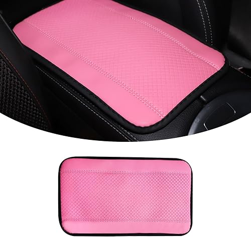 Hawyet 1 PC Car Center Console Armrest Cover Pad, 12.5In x 7.4In Fiber Leather Embossing Center Console Armrest Protector, Universal Waterproof