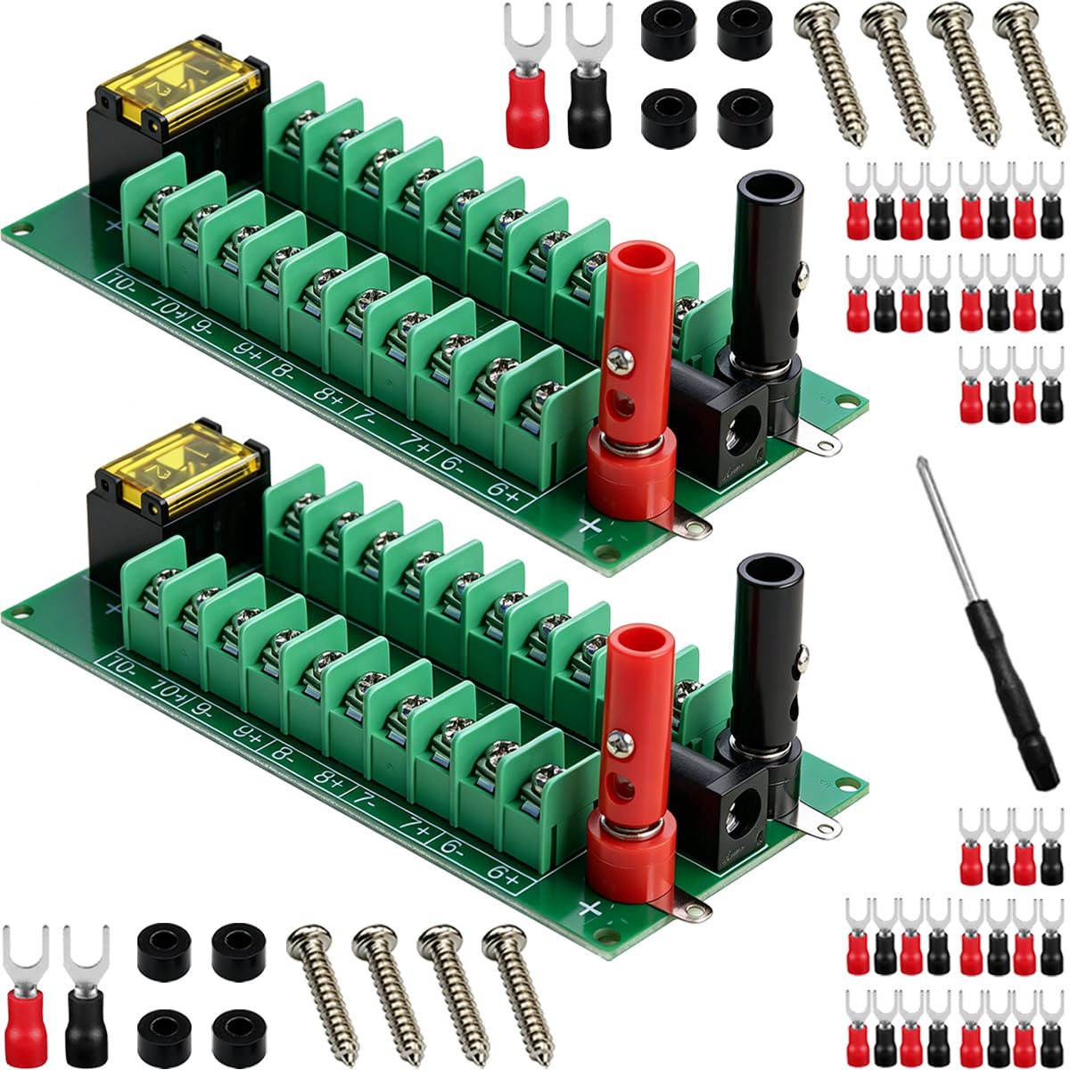 DAOKAI 2x10 Terminal Block Distribution Module 48V 20A Power Board 2set
