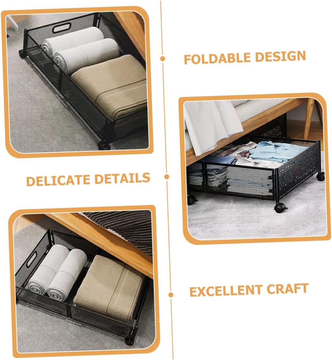 Alipis Space Saving under Bed Storage Container Bed Storage Organizer Multi-purpose Rack