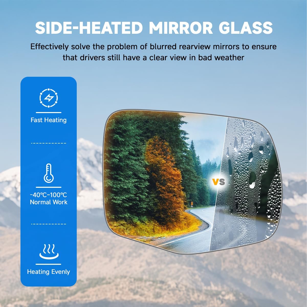 Outside Mirror Glass Passenger Side Compatible With Honda Passport Pilot Ridgeline 2016-2023, OEM Replace# 76204TG7A11,HO1325150,5672H