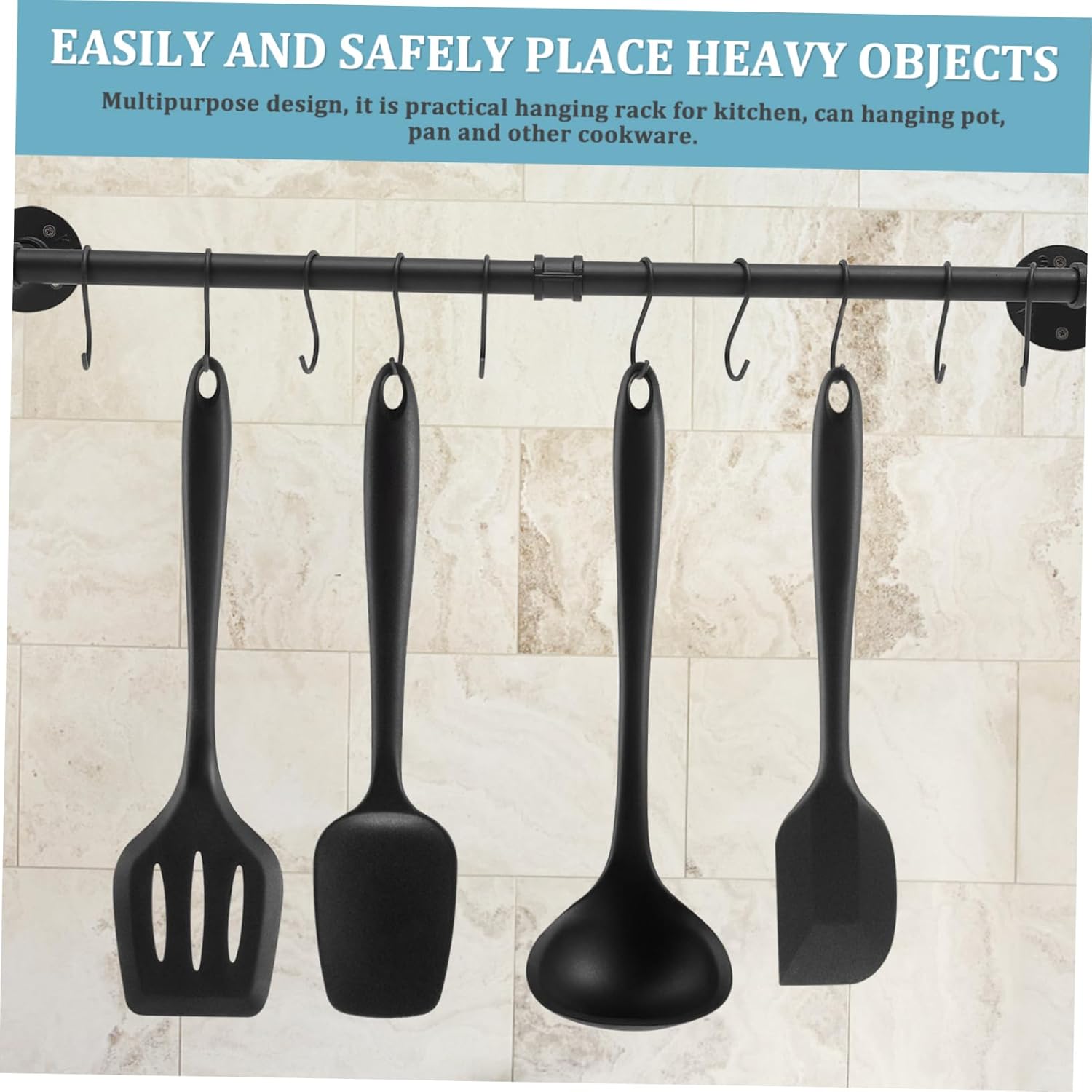 Wall Rack Pot Pan Organizer Industrial Pipe Shelving Hanging Pot Rack Ceiling Mount
