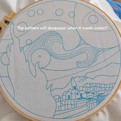 Miniatura 10 de Esffaci Kit de iniciación de bordado para adultos principiantes con patrón de árbol de Navidad estampado de punto de cruz con tela de bordado, hilo