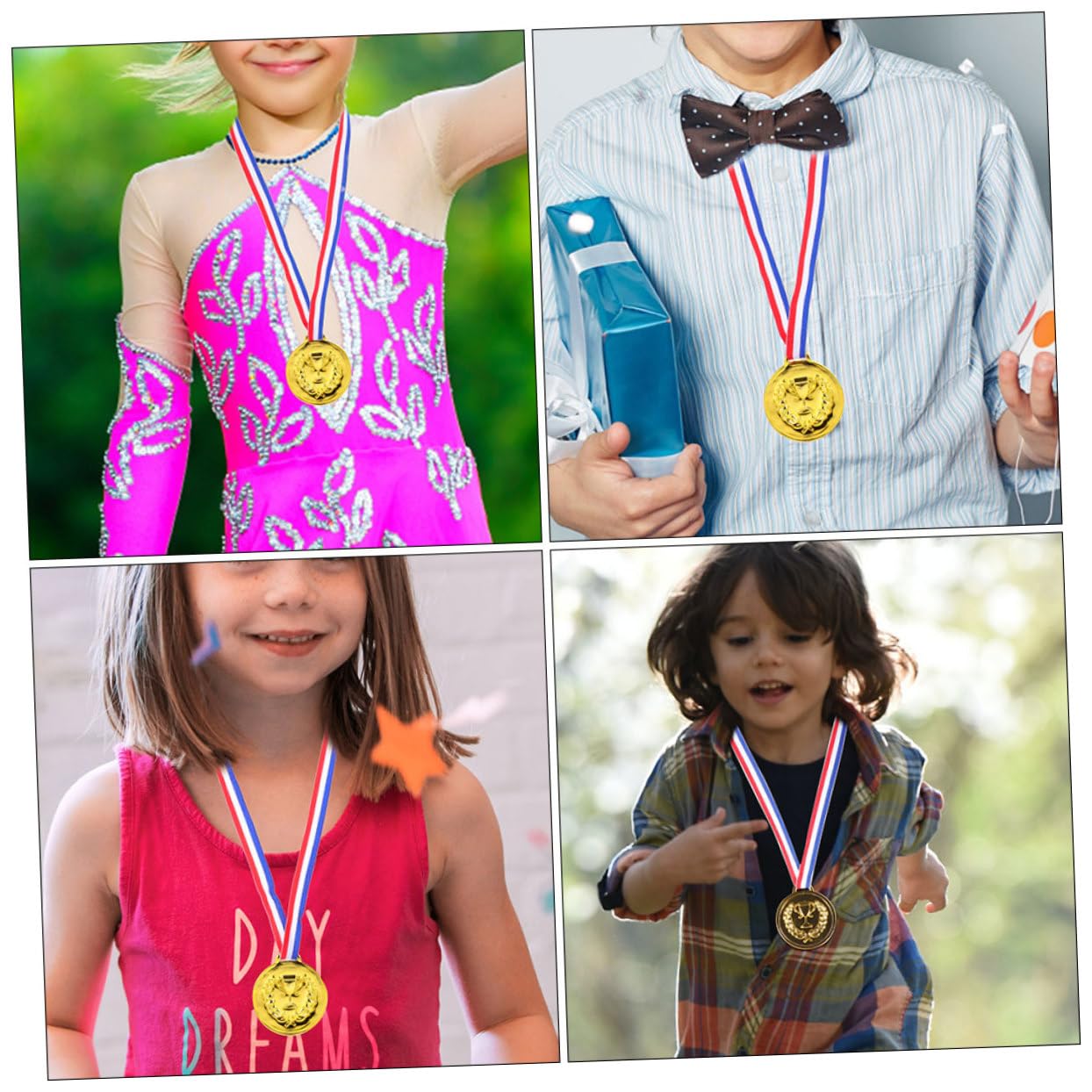 Sosoport Lega di Zinco Premio con Nastro 50 Medaglie Oro, Resistenti allo Sbiadimento per Bambini per Competizioni, e Eventi Sportivi