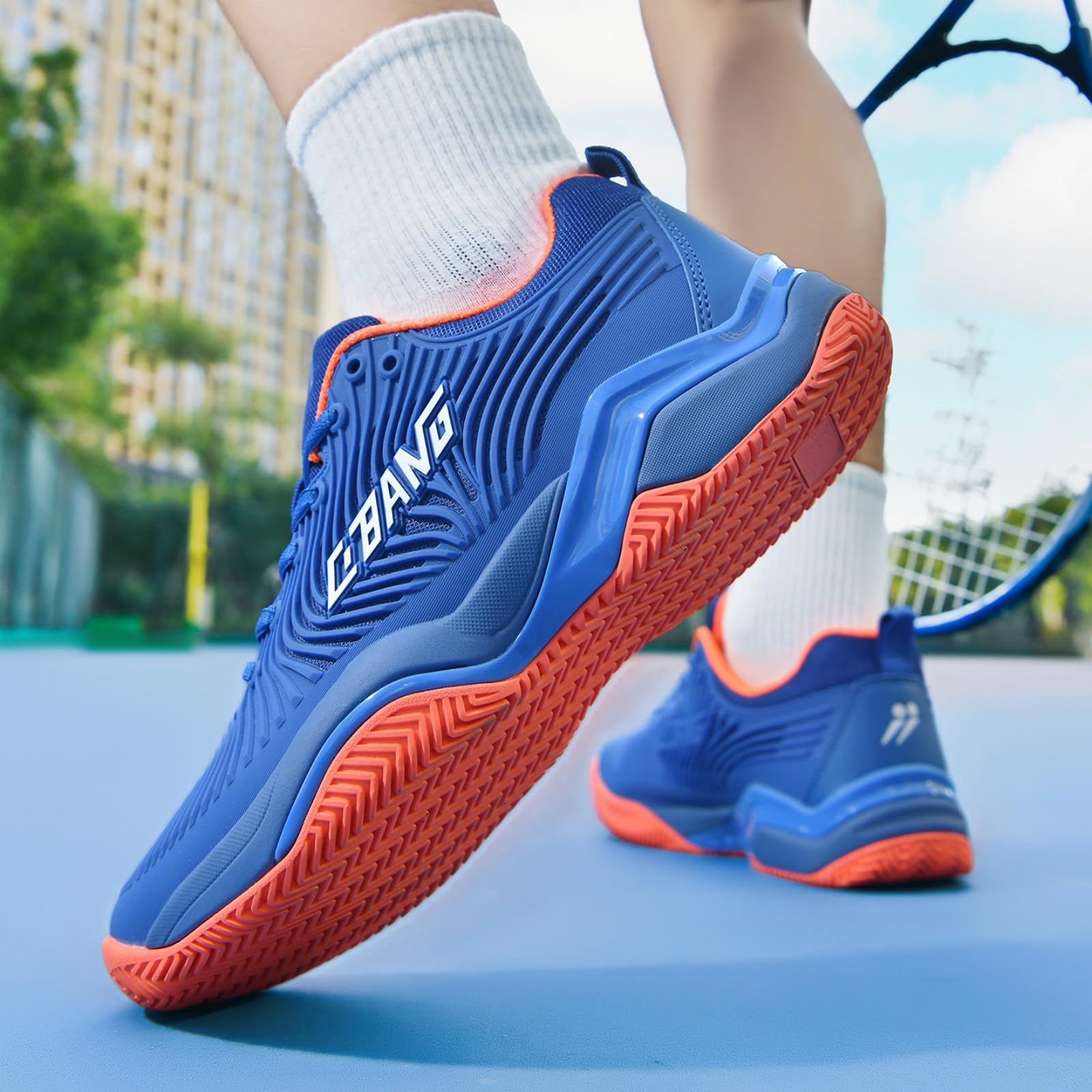JiuQing Męskie buty badmintona i pickleballa obuwie do sportów rakietowych | Lekkie przewiewne, Antypoślizgowe buty sportowe, Do profesjonalnego treningu, Do siatkówki squasha i fitnessu