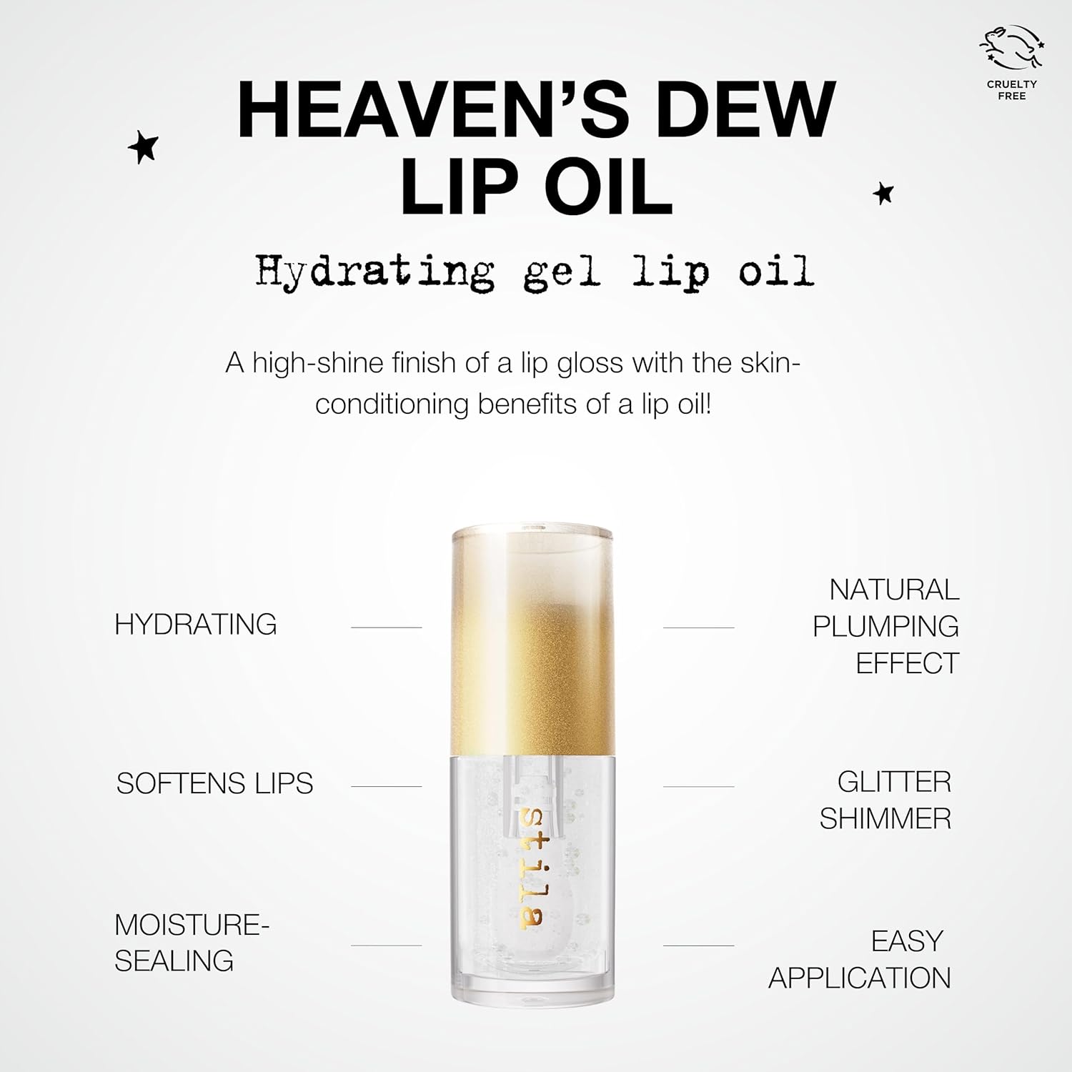 stila Heaven's Dew Gel Lip Oil Hydrating Gloss-Oil Hybrid with Jojoba, Hyaluronic Acid & Antioxidants High-Shine, Non-Sticky Nourishing Finish with Large Applicator - Image 2
