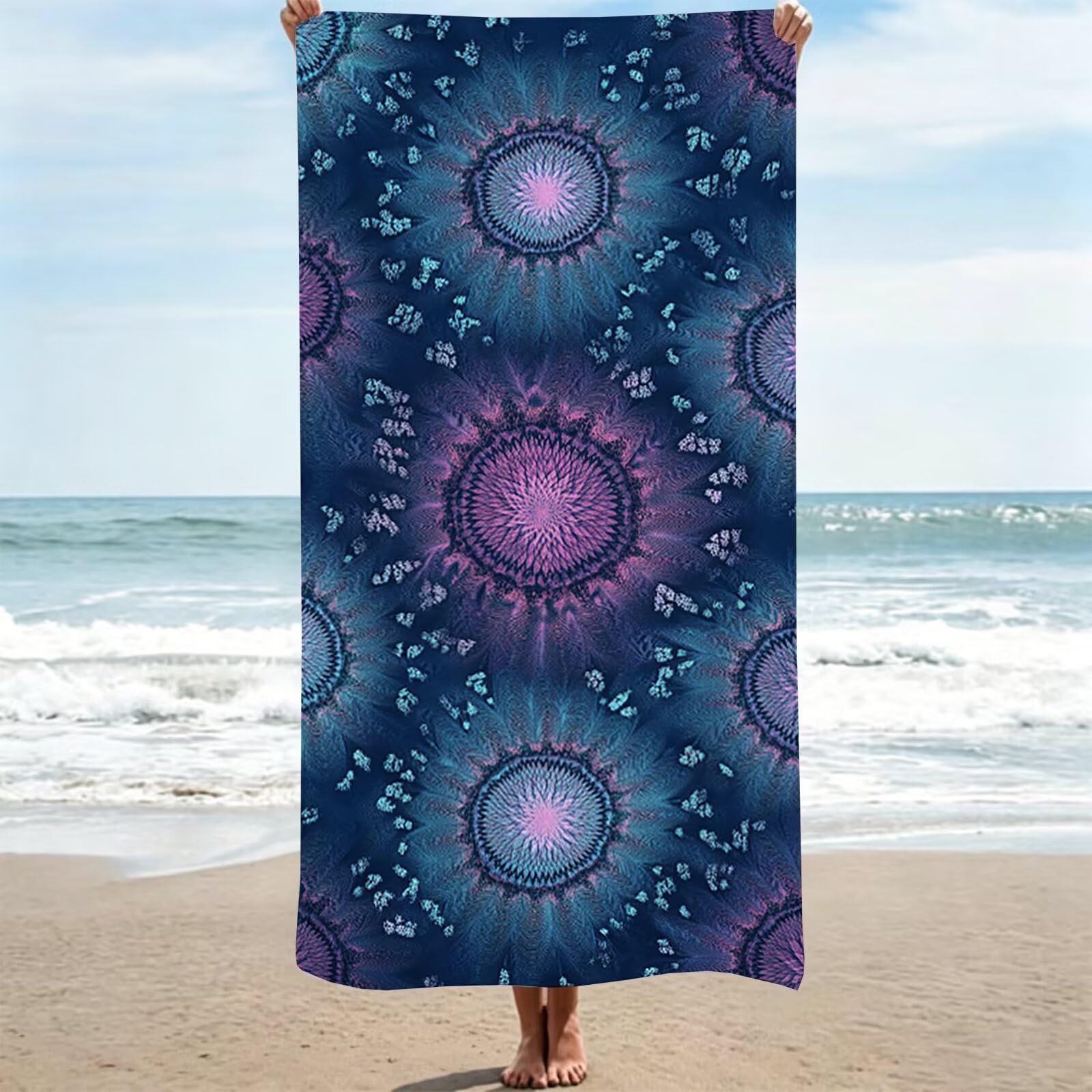 Serviette de bain grande taille anti-sable et douce à séchage rapide pour la piscine