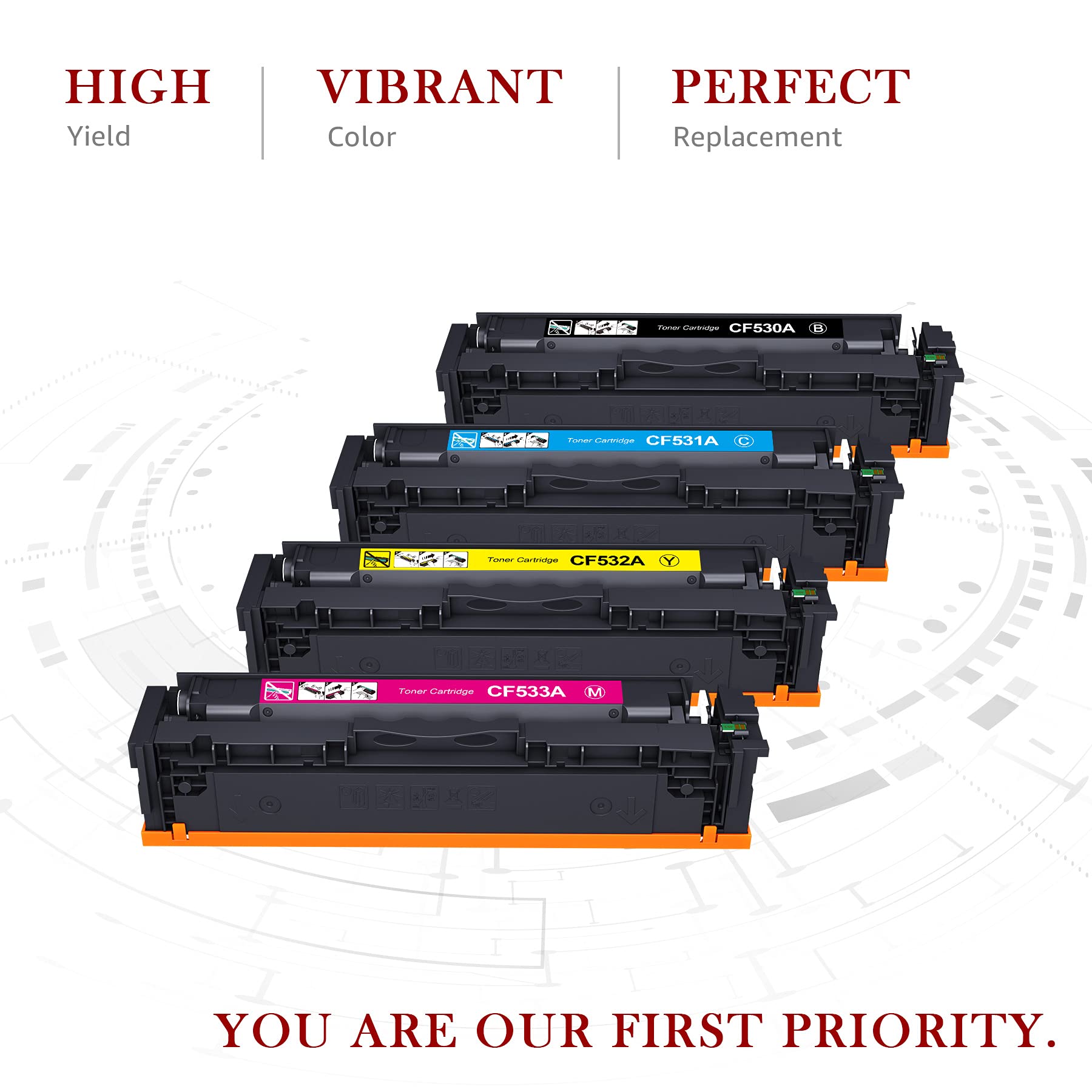Toner Kingdom 205A Cartucce Toner Compatibile per HP 205A CF530A | 4-Pack per HP Color LaserJet Pro MFP M181FW M181 M180N M180 M154NW M154A M154 CF530A CF531A CF532A CF533A