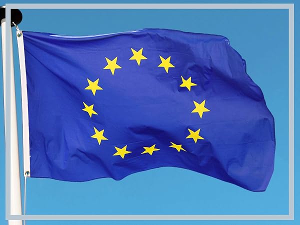 Banderas de aricona – bandera de europa resistente a la intemperie con 2 ojales de metal - bandera europea clásica 90 x 150 cm - 2