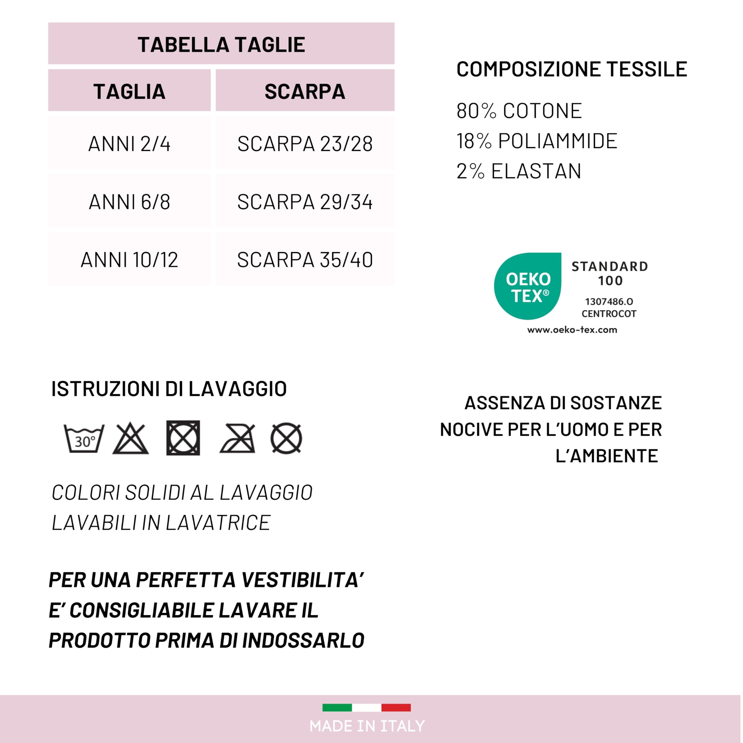 LEON D'ORO Calcetines de niña antideslizantes de algodón para niña, ABS, escuela, casa, hinchables, fabricados en Italia