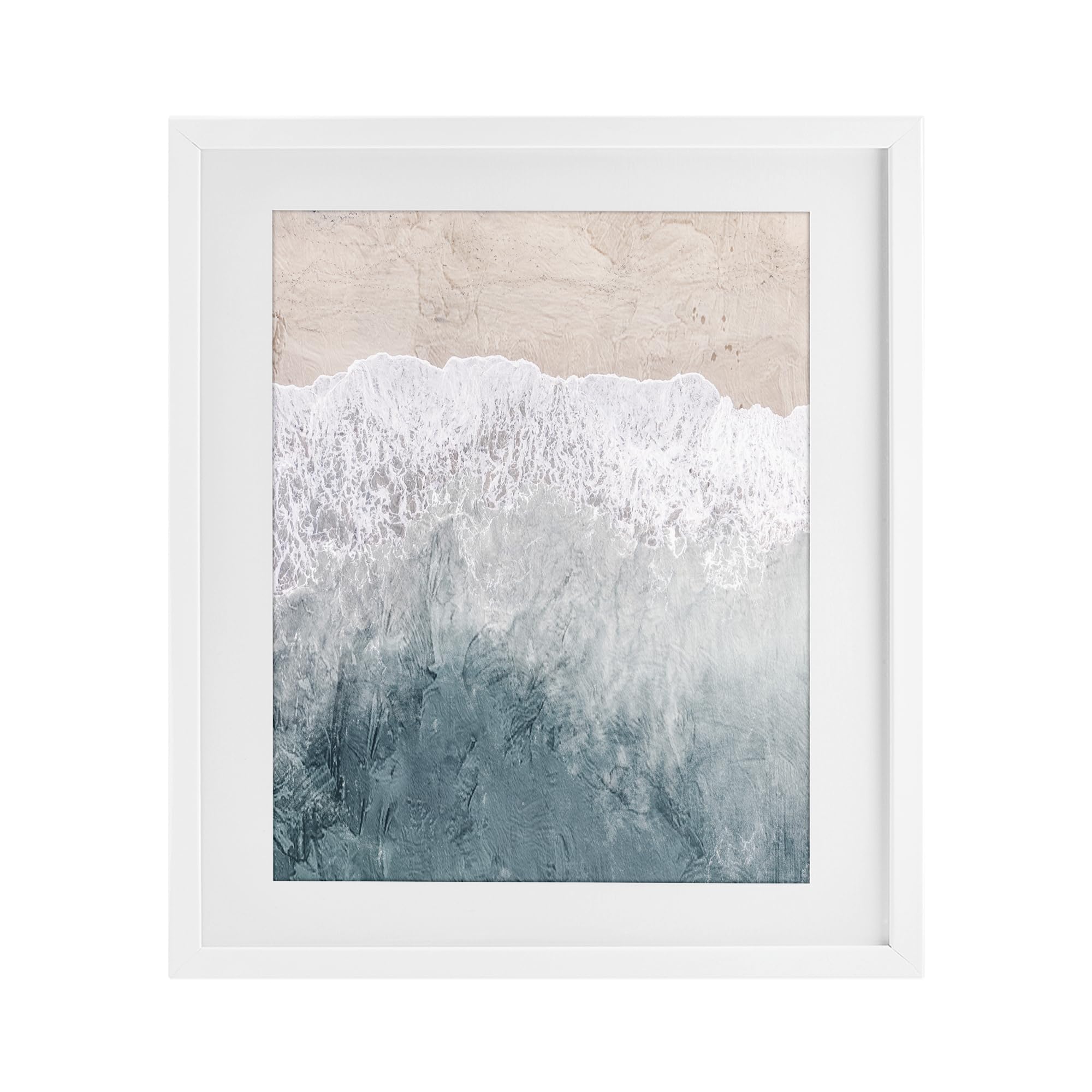 Stupell Industries 'Beach Top Shore', Framed Print Under Glass, White, 17 x 21 Inches, Easy to Hang and Sturdy, Made in USA, by Kim Allen