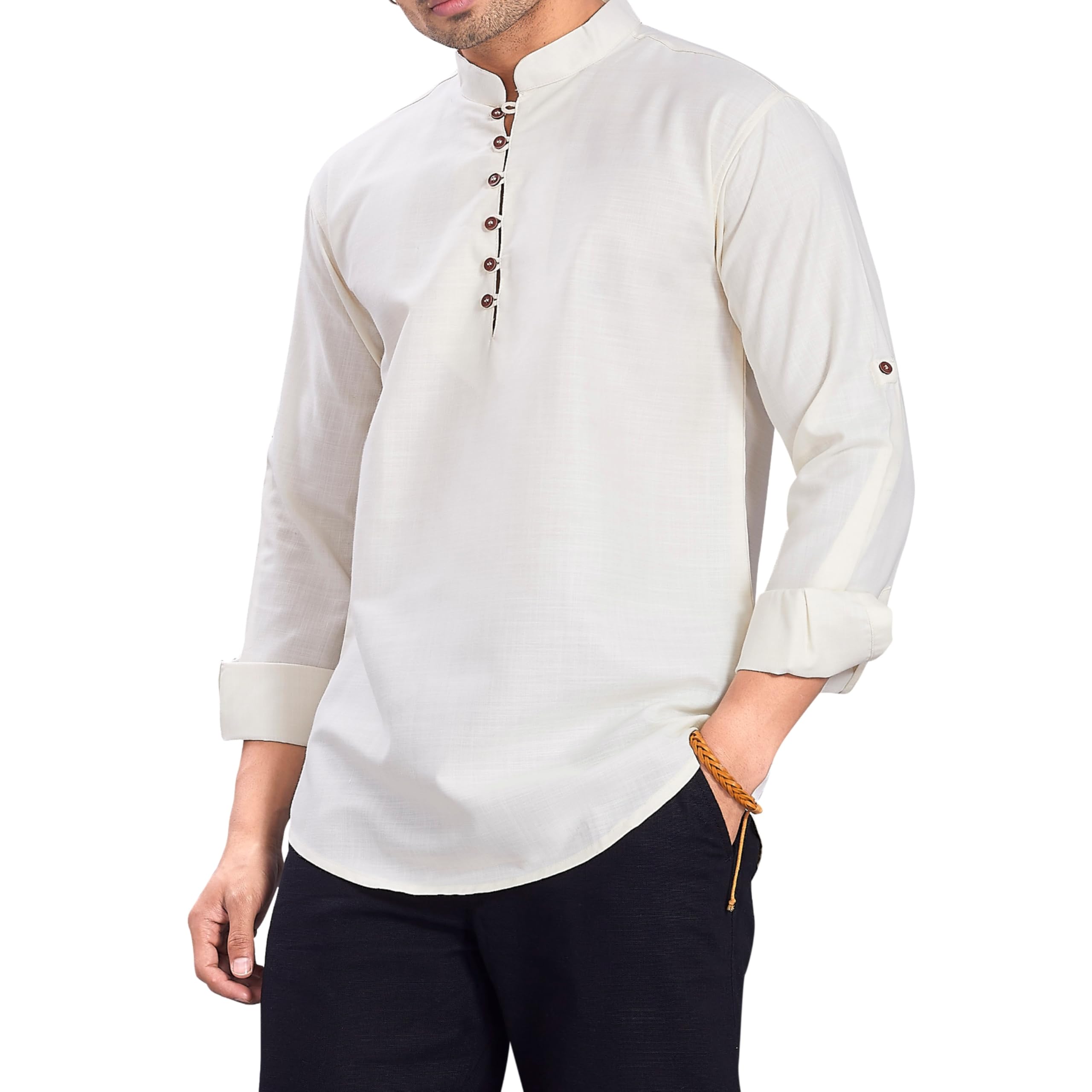 divisive Men's Cotton Relaxed Fit Short Kurta-picture-52