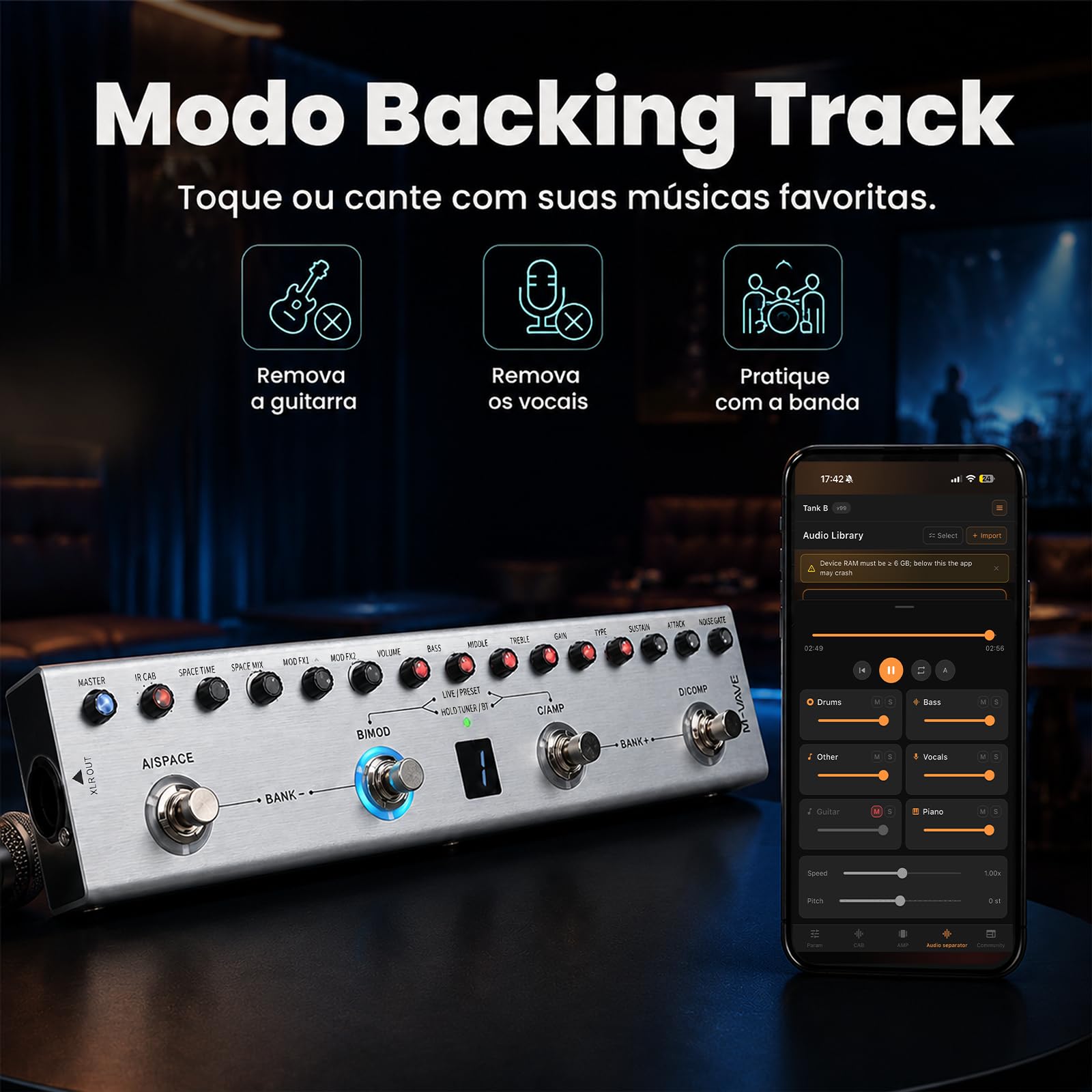 M-VAVE VEDO Tank-B Pedal de Multiefeitos para Baixo: 36