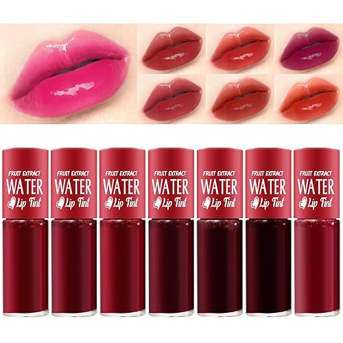 Juego de tintes de labios de 7 colores, mini lápiz labial líquido, brillo de labios coreano hidratante natural, tinte de labios y mejillas
