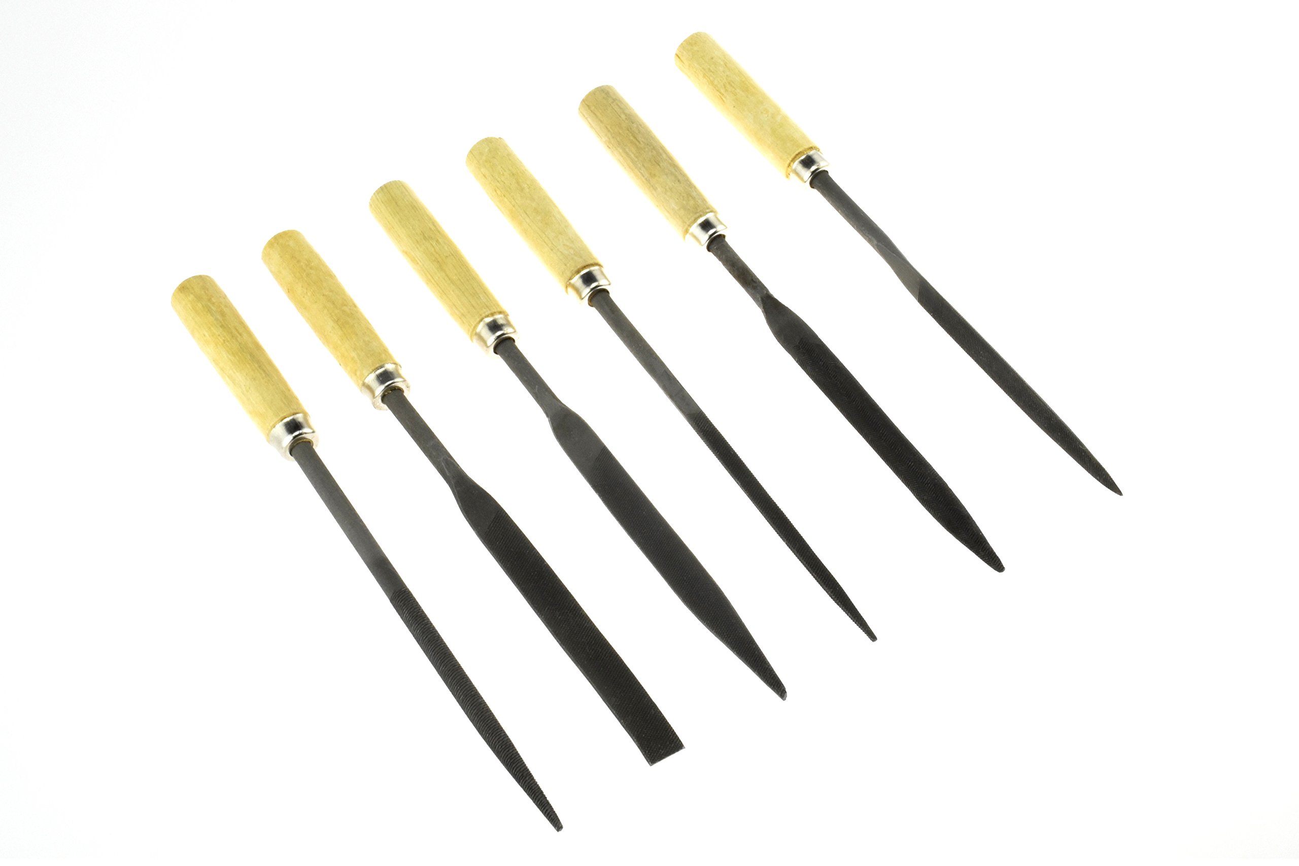 SE Juego de 6 limas de agujas con mango de madera de 6-1/2 pulgadas - 7296NFW
