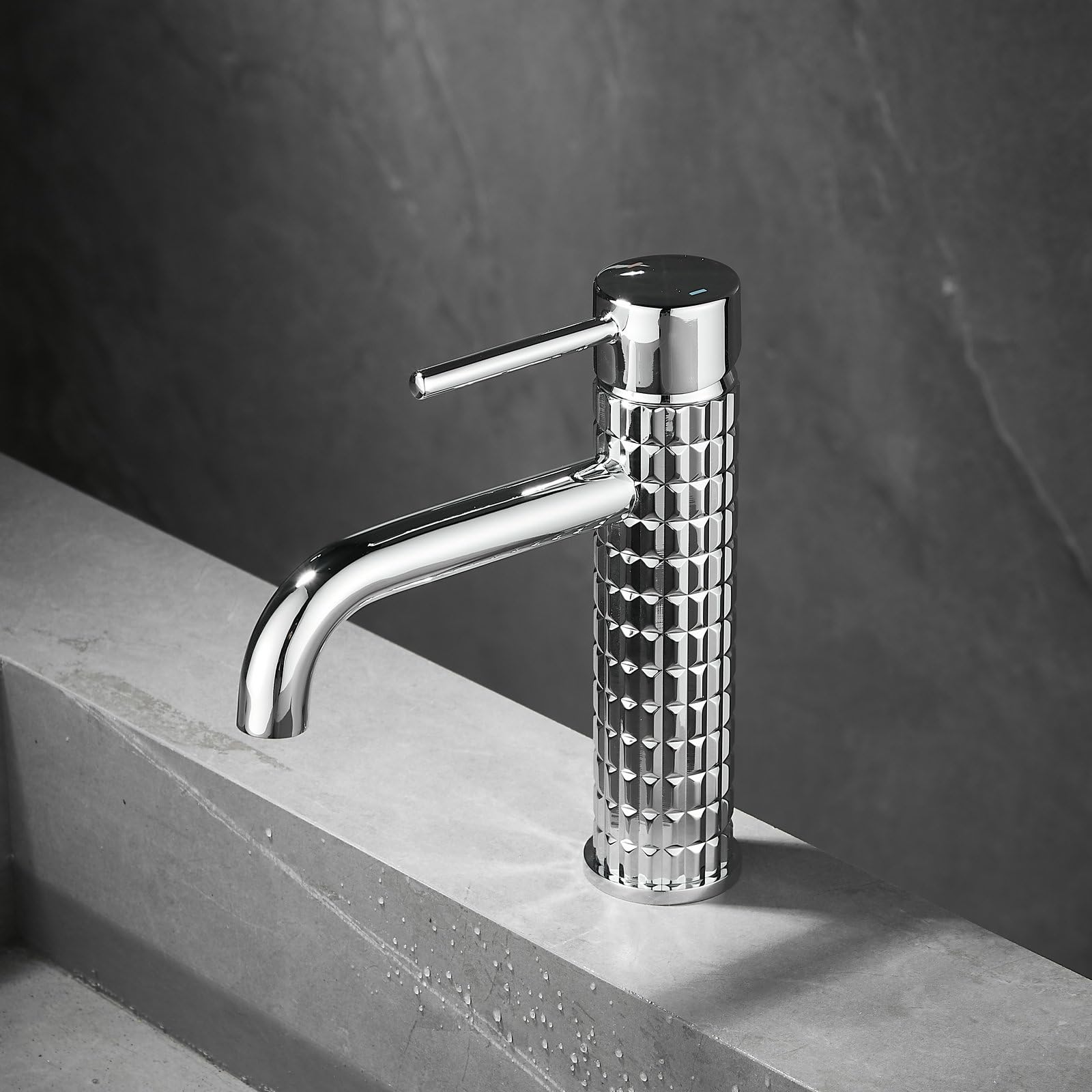Basin Tap Bathroom Tap Bright Silver Bathroom Sink Tap Brass Single-Handle Taps Bathroom Sink Taps with G1/2 Size Hose - Image 3