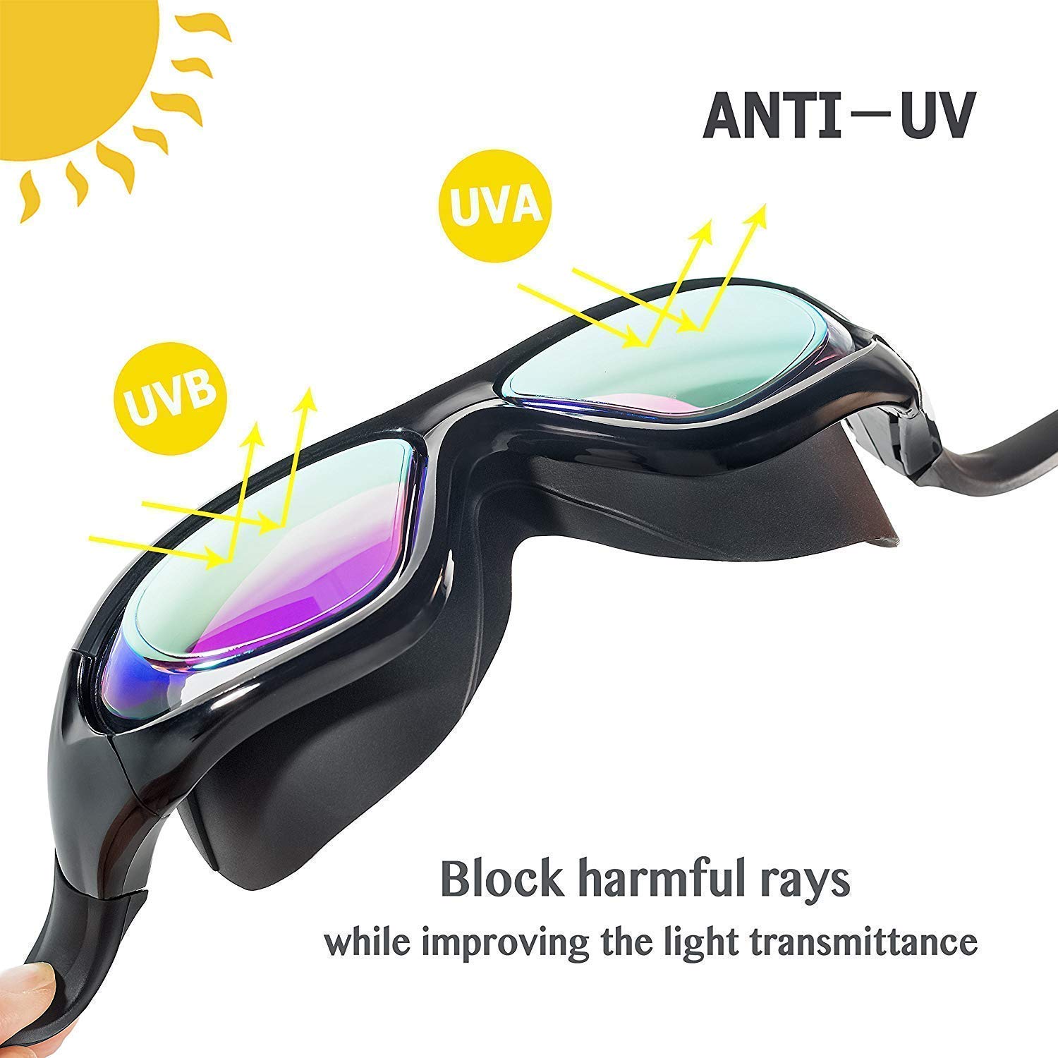 jilani Swimming Goggles for adult 8+age Leakproof Anti-fog Swimming Goggles with Ear Plugs Adjustable Swim Goggles for Adult 2