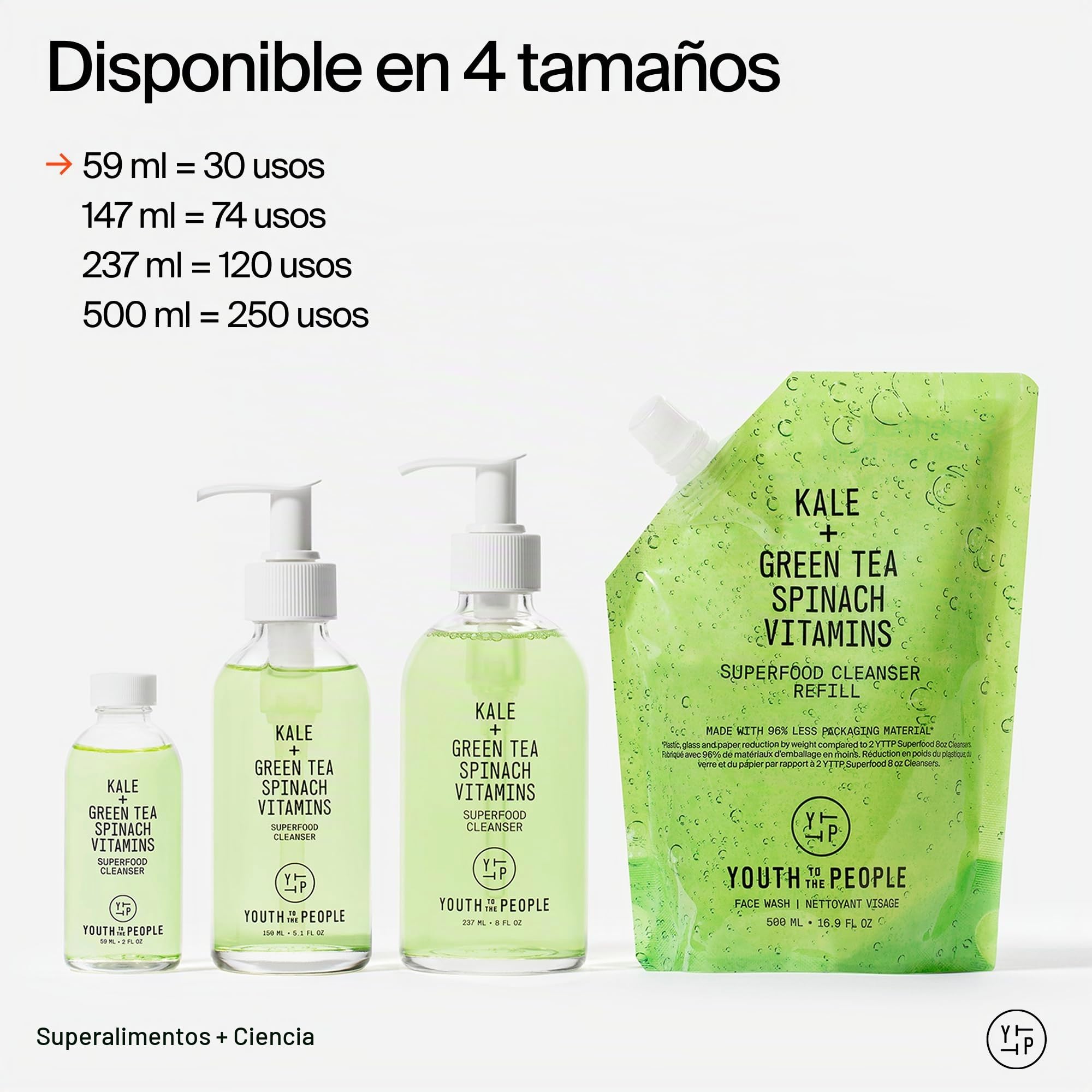 Youth To The People Superfood Cleanser, Limpiador Facial, Enriquecido con Kale, Té Verde y Espinaca, pH Equilibrado, Para Todo Tipo de Pieles, Desmaquillante Suave para Pieles Sensibles