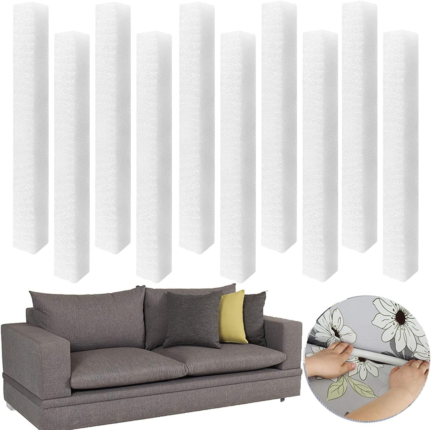 16Pcs Non Slip Foam Grips for Couch Slipcovers, Non Slip