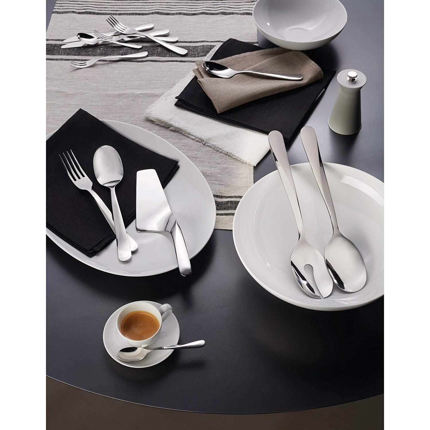 Gense Focus de Luxe Theelepel 13,2 cm 4 stuks Zwart/Mat staal