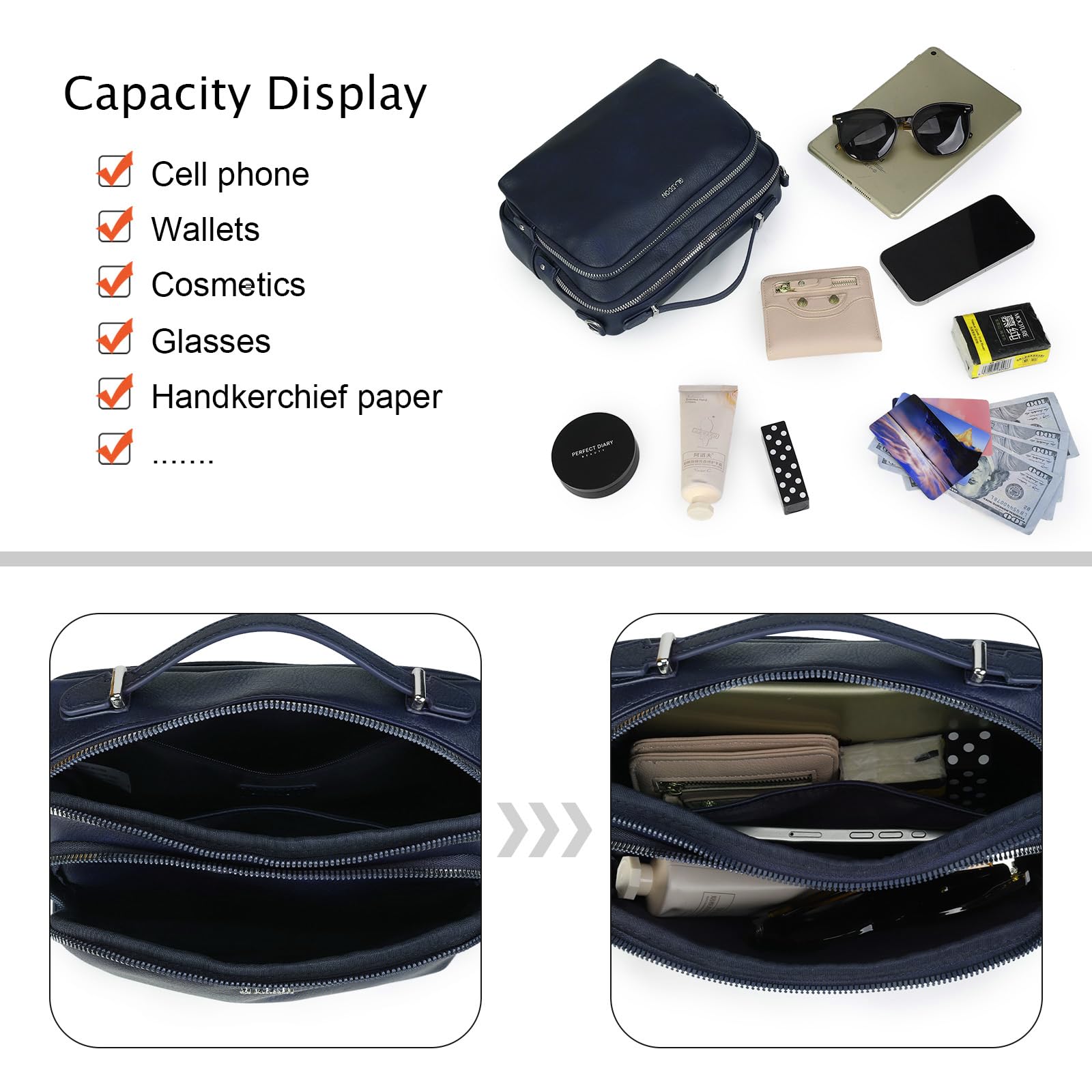 Gladdon Borsa a Tracolla da Donna con 3 Scomparti Capienti, Cinghie Regolabili e Rimovibili in Tessuto Jacquard alla Moda