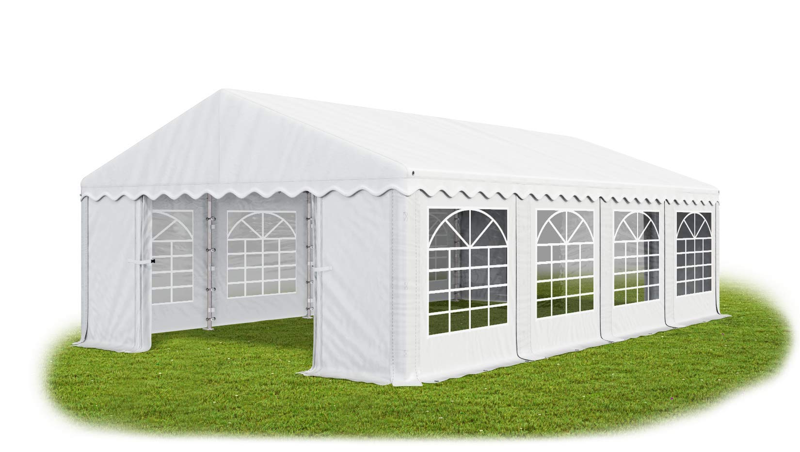 Das Company Partyzelt 3x8m wasserdicht weiß Zelt 240g/m² PE Plane hochwertig Gartenzelt Summer PE - Faltpavillon - Gartenpavillon - Pavillon