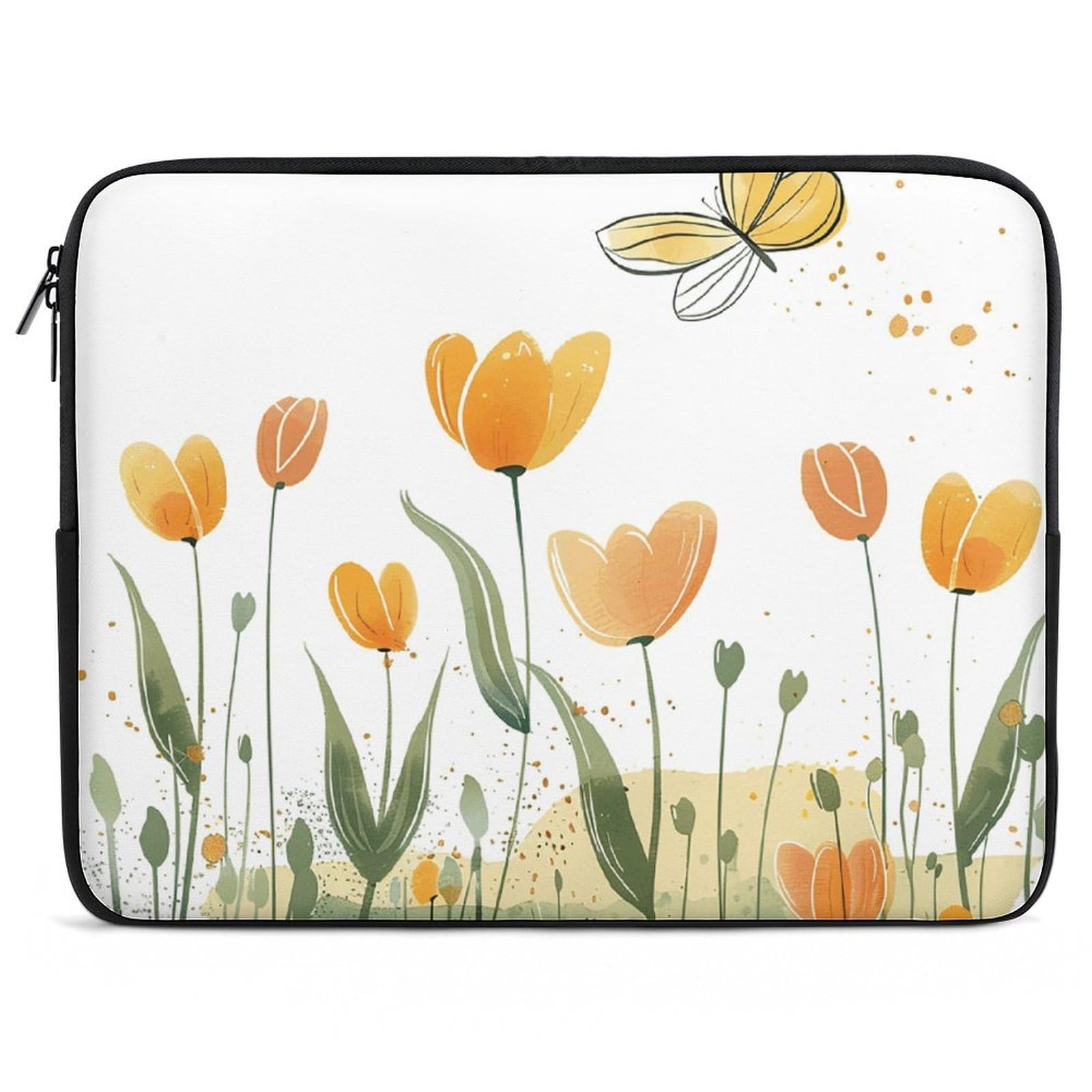 Funda para portátil de 38.1 cm con diseño de tulipanes 8