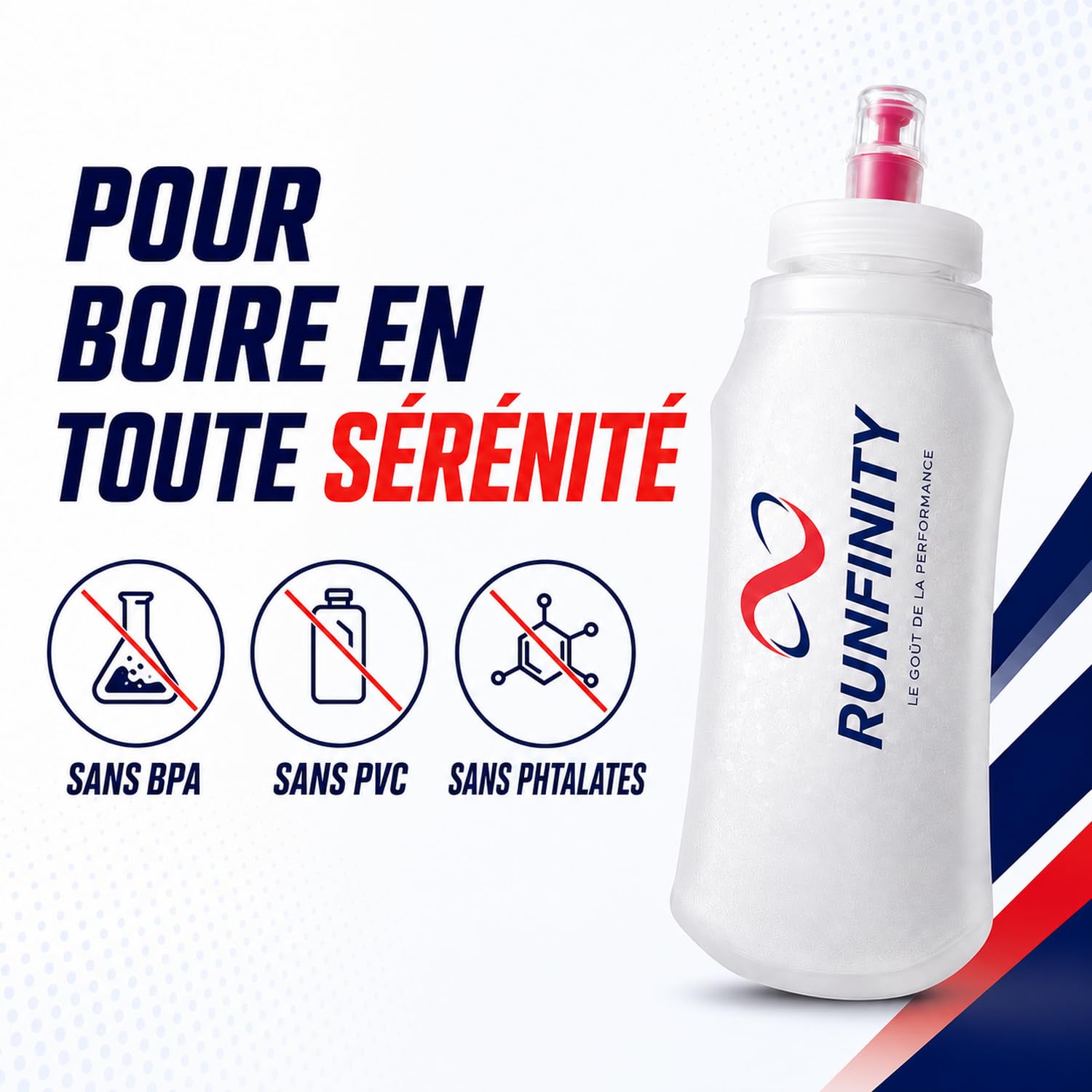 Boisson Isotonique Citron Givré & Soft Flasque 500 ml Runfinity (Lot)