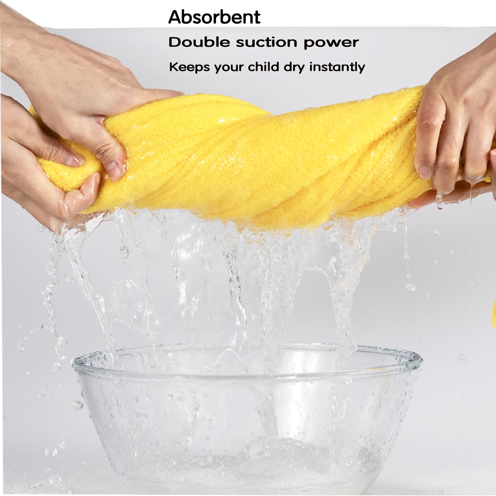 Toalla de baño para niños pequeños, Toallas de bebé con Capucha, 27.5 x 55 Pulgadas, Ultra Absorbente, Suave, Toalla de Ducha para niños y niñas (Pato Amarillo)